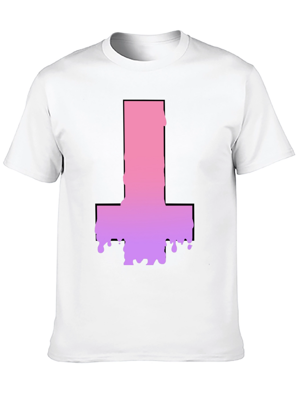 Inverted Cross Drip Graphic T-Shirt