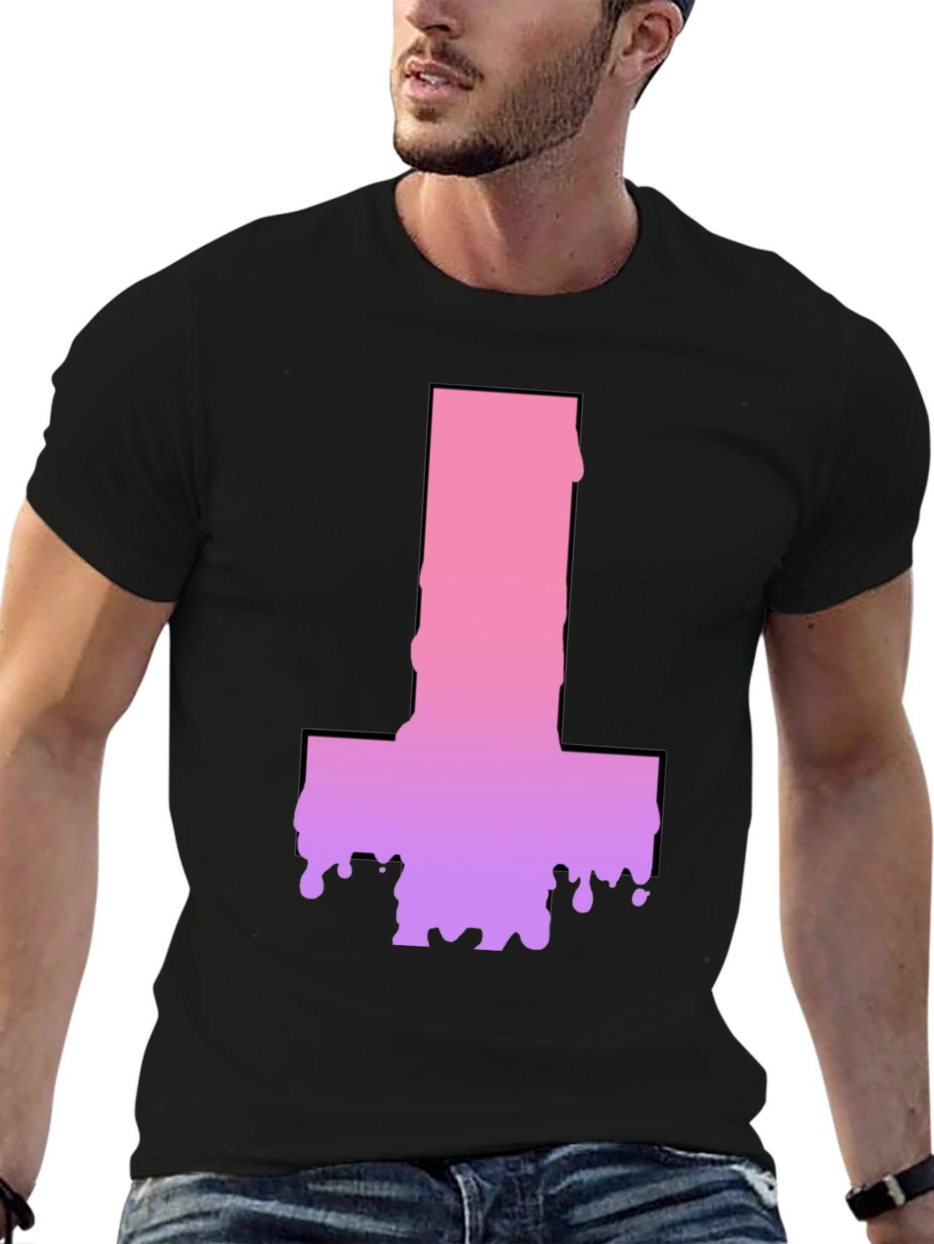 Inverted Cross Drip Graphic T-Shirt