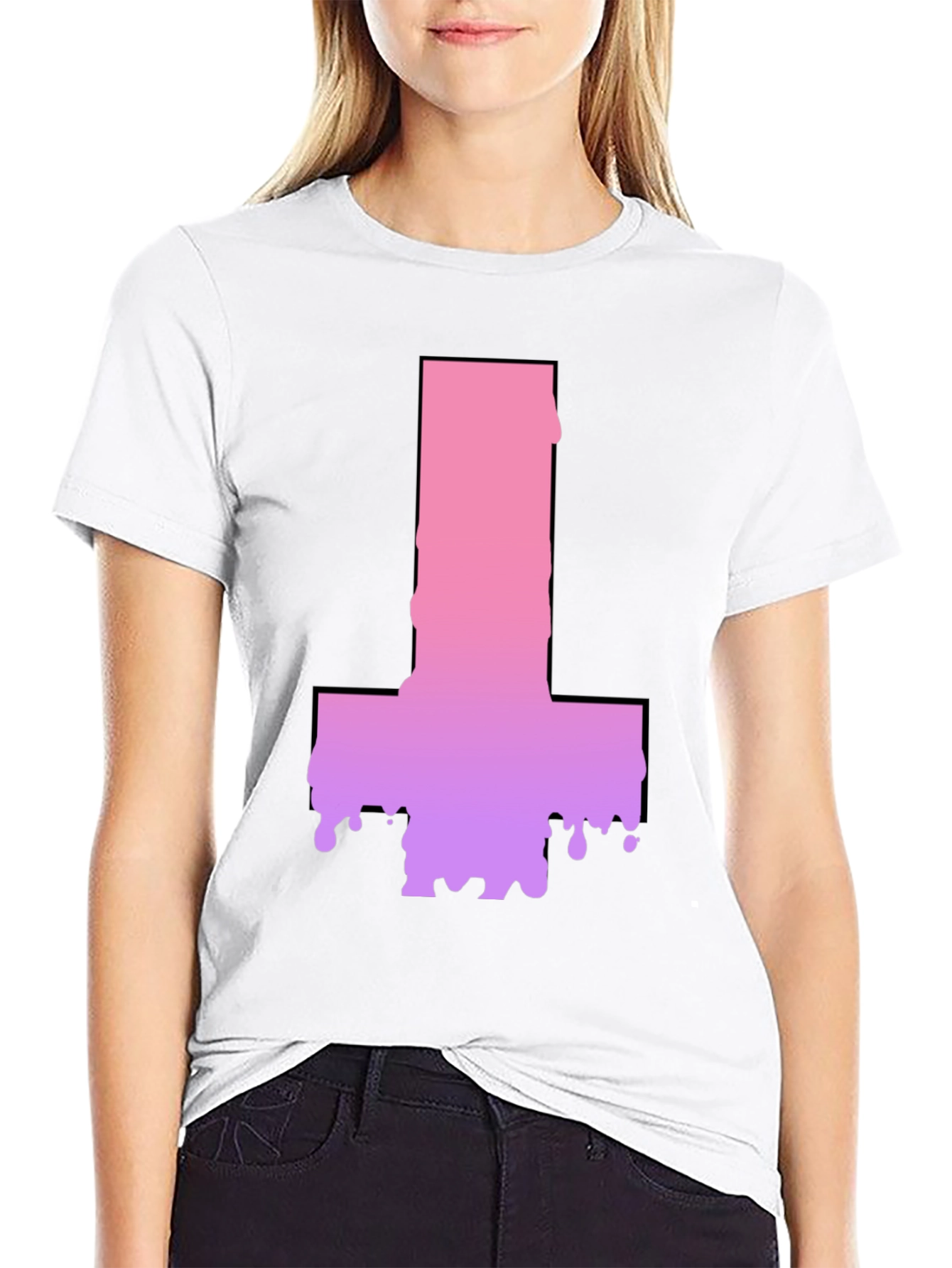 Inverted Cross Drip Graphic T-Shirt