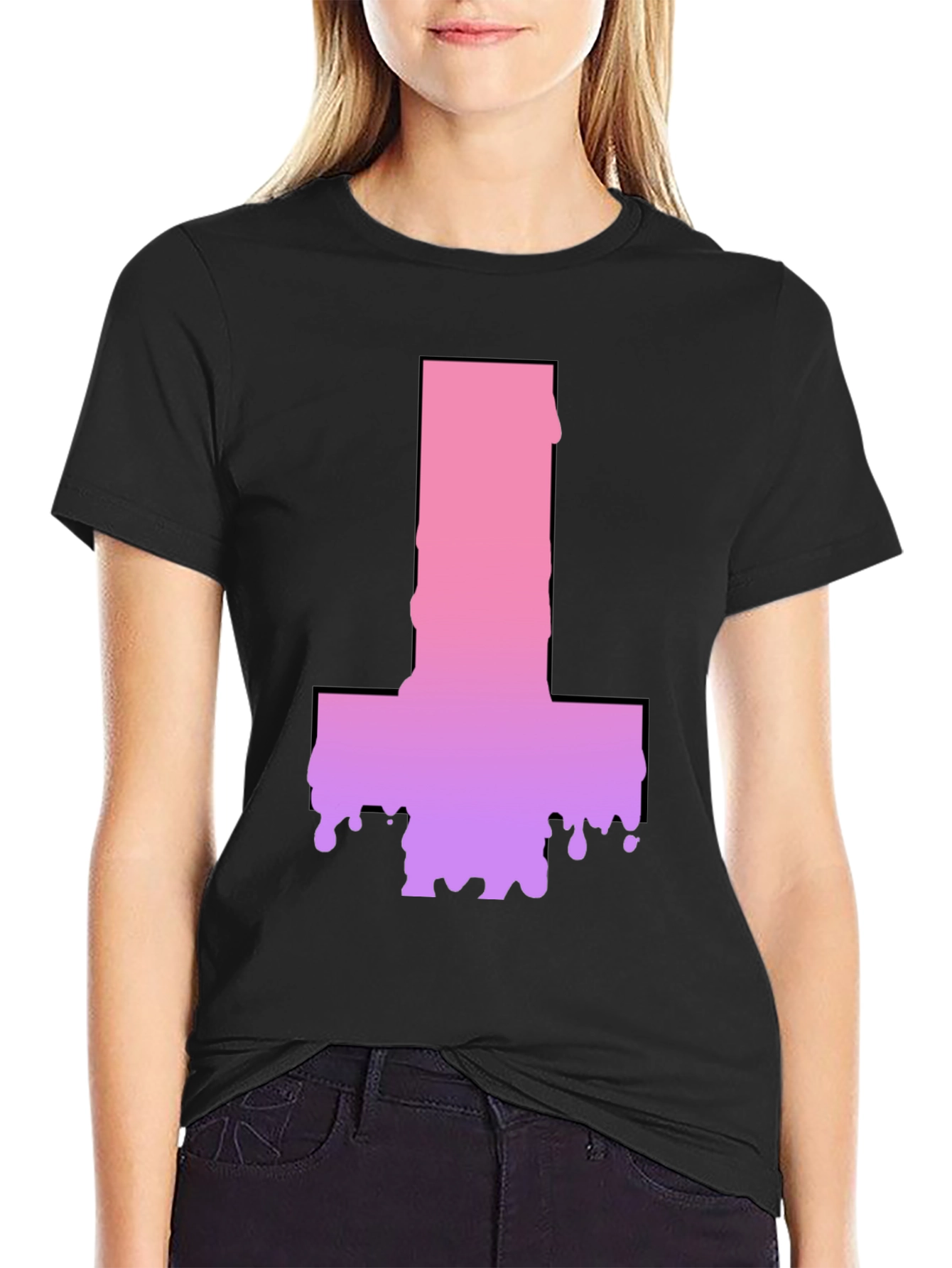 Inverted Cross Drip Graphic T-Shirt
