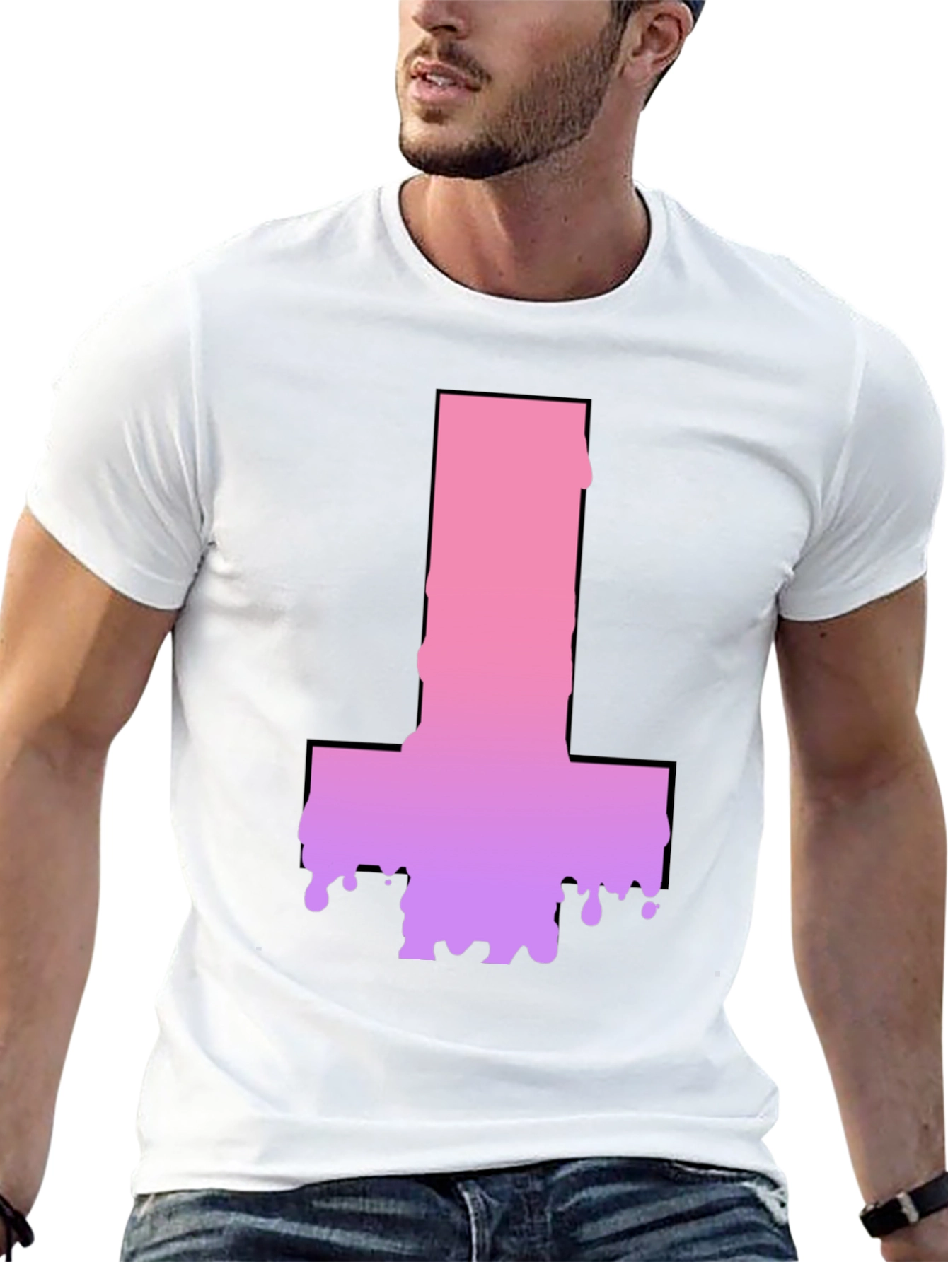 Inverted Cross Drip Graphic T-Shirt