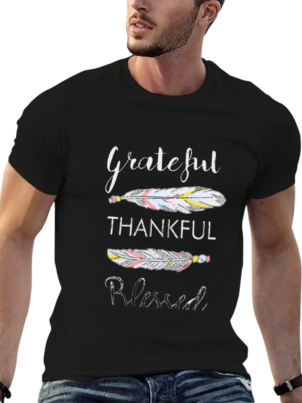 Grateful Thankful Blessed Graphic T-Shirt