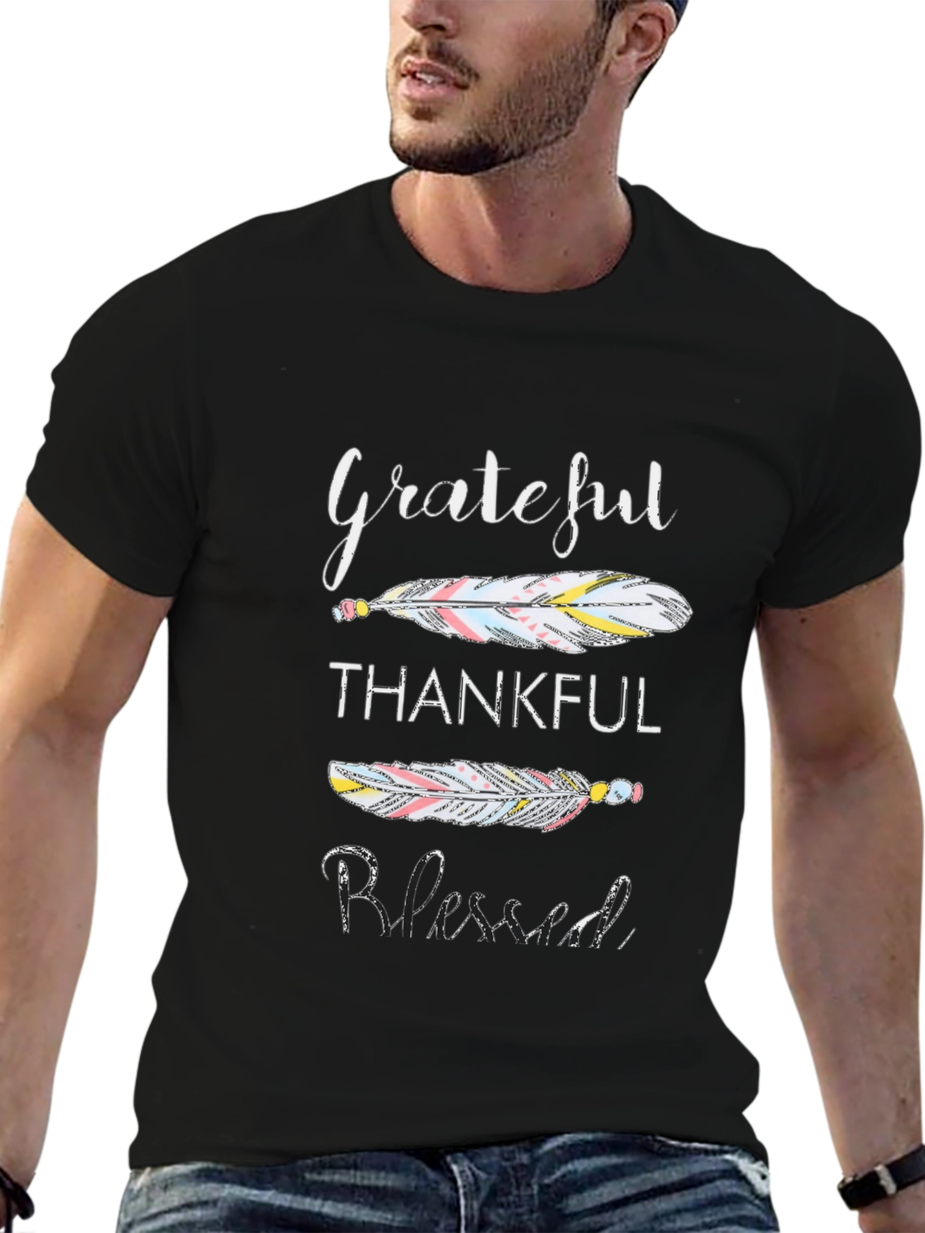 Grateful Thankful Blessed Graphic T-Shirt