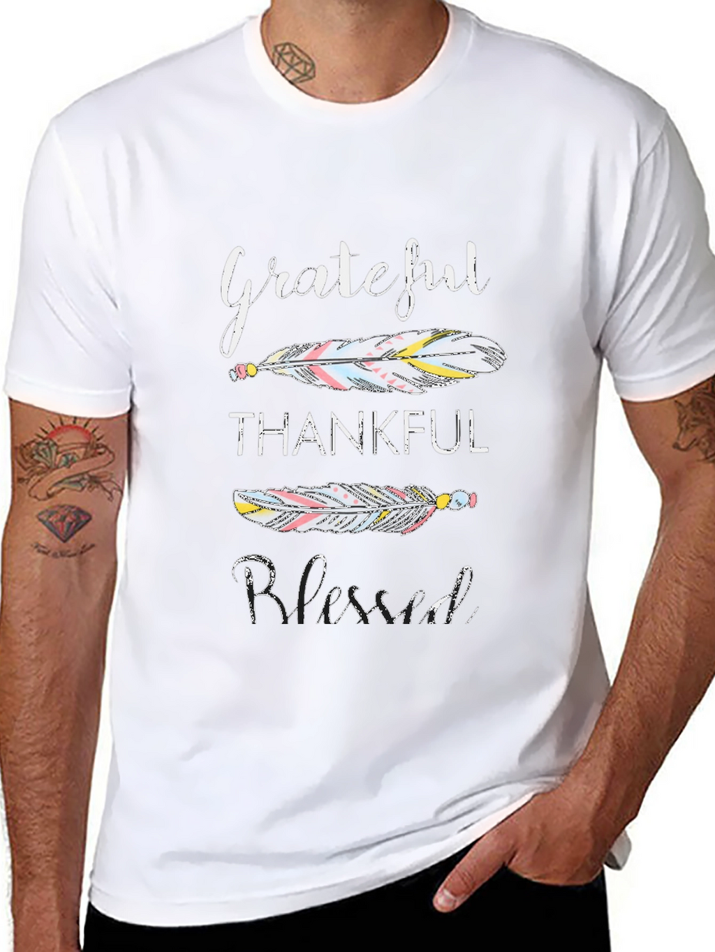 Grateful Thankful Blessed Graphic T-Shirt