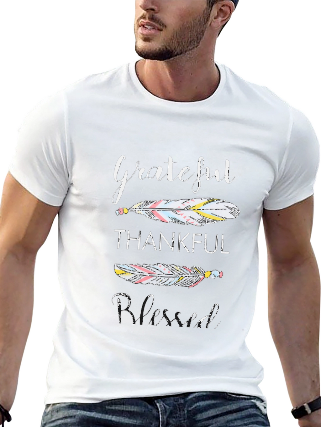 Grateful Thankful Blessed Graphic T-Shirt