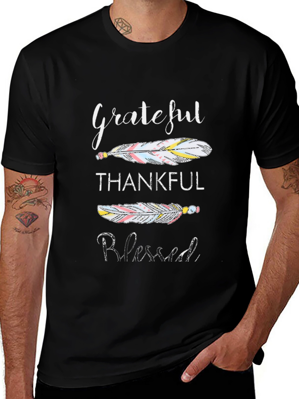 Grateful Thankful Blessed Graphic T-Shirt