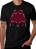 Maroon Slime Graphic Black T-Shirt