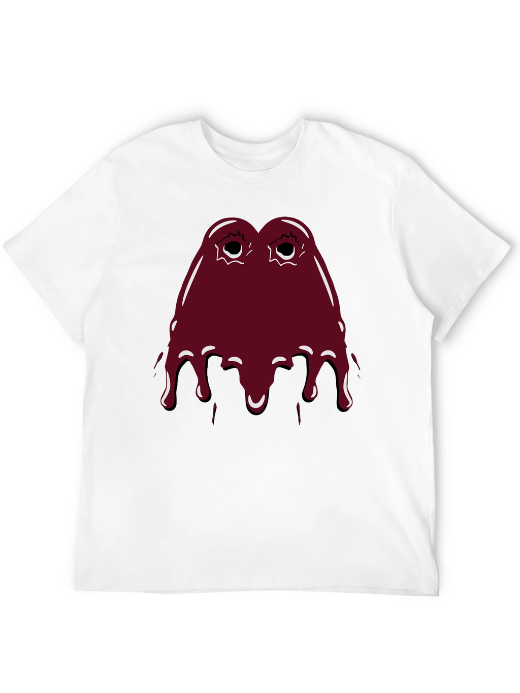 Maroon Slime Graphic Black T-Shirt