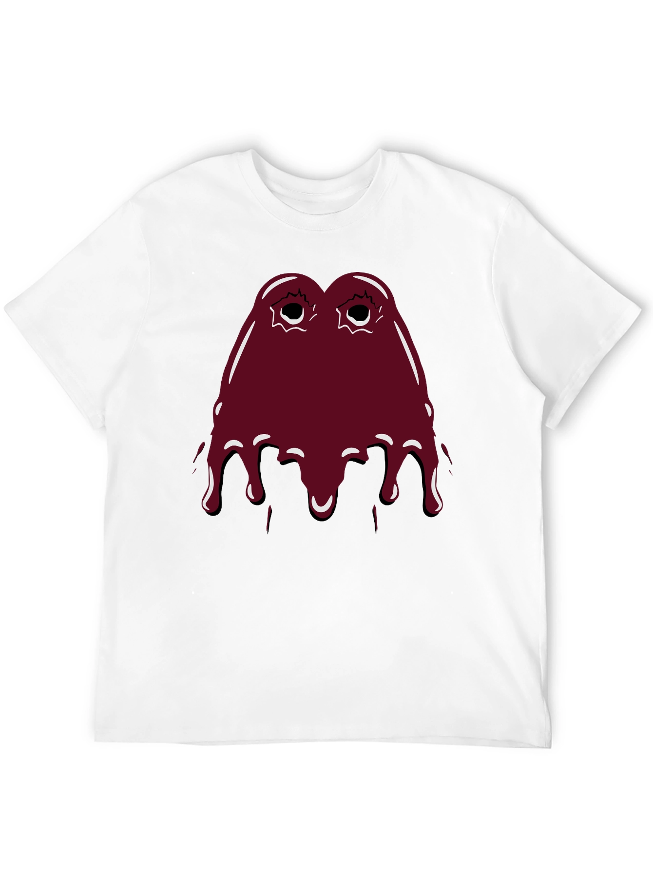 Maroon Slime Graphic Black T-Shirt