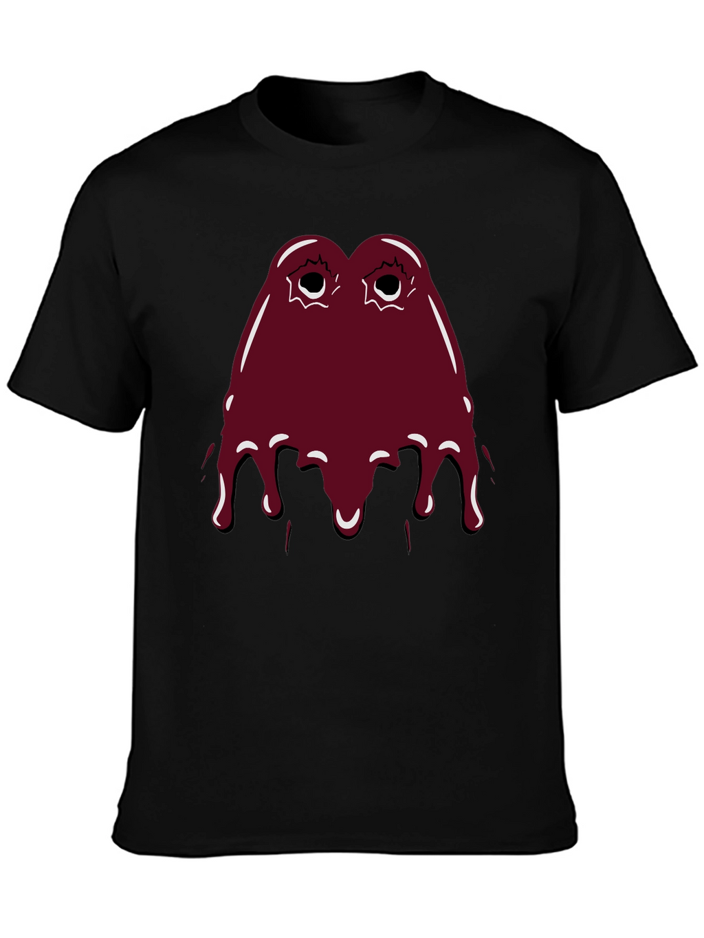 Maroon Slime Graphic Black T-Shirt
