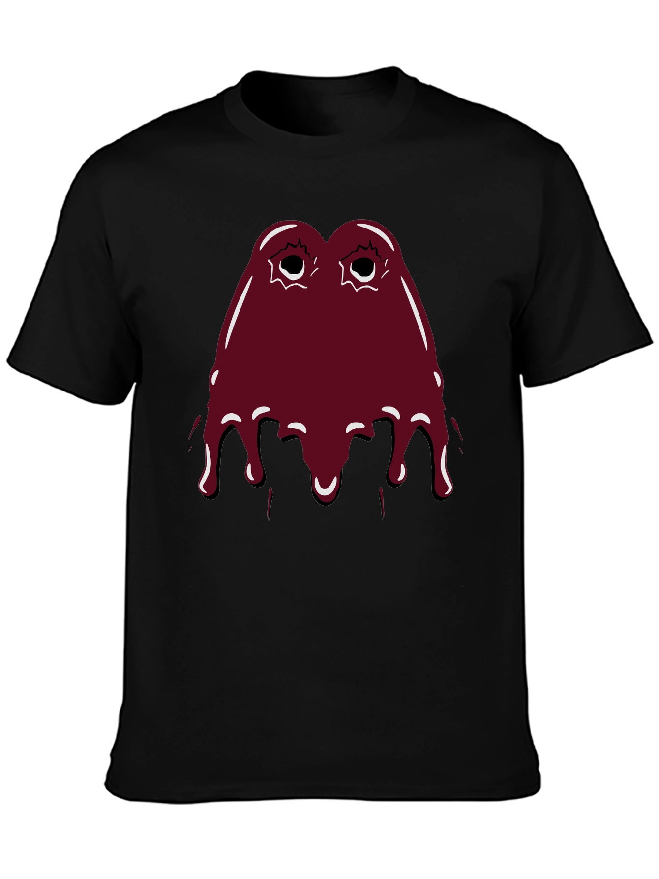 Maroon Slime Graphic Black T-Shirt