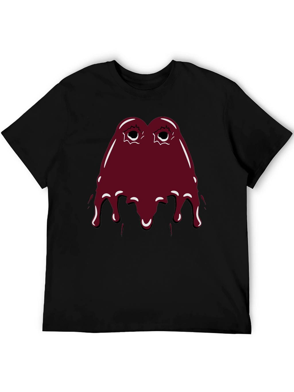Maroon Slime Graphic Black T-Shirt