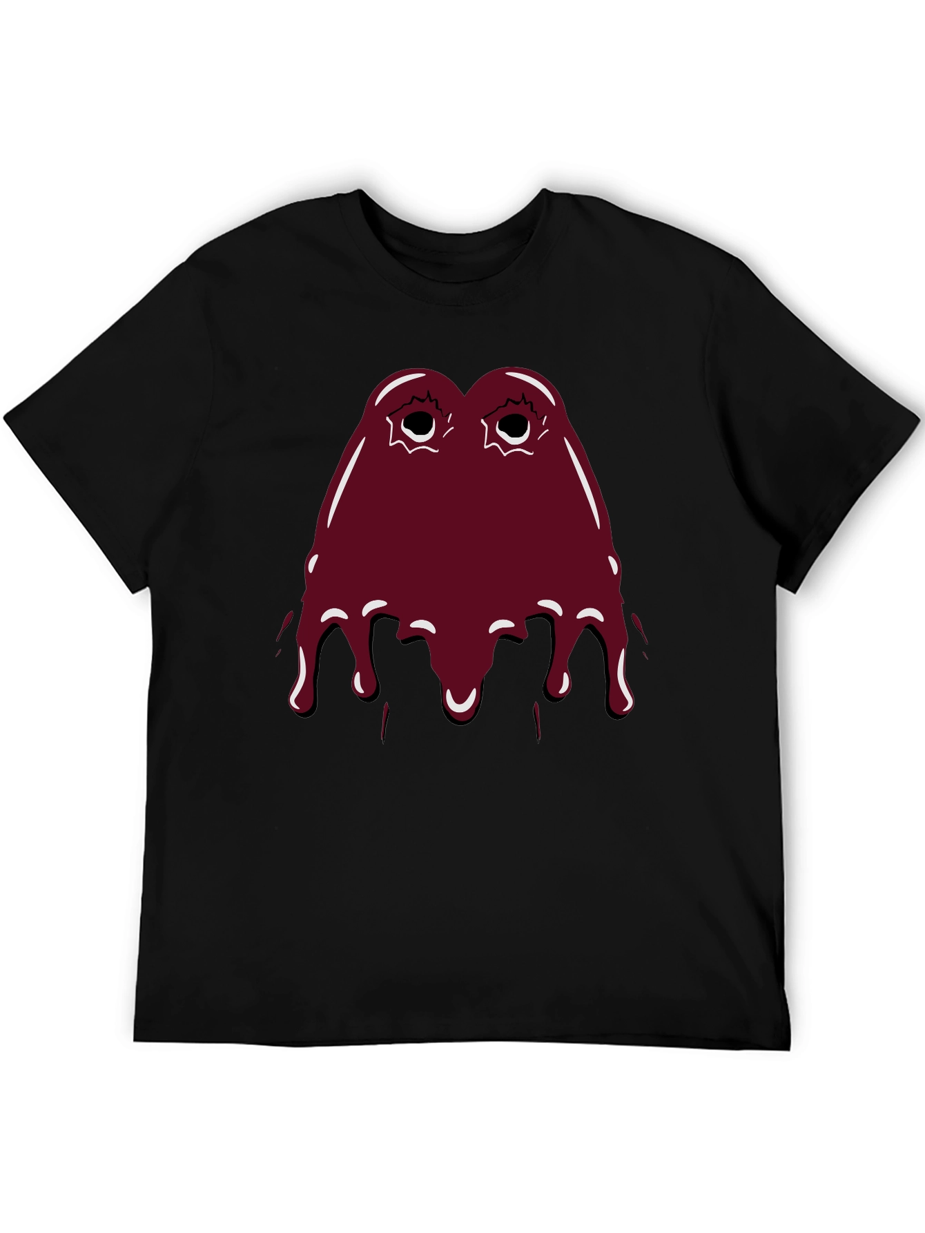 Maroon Slime Graphic Black T-Shirt