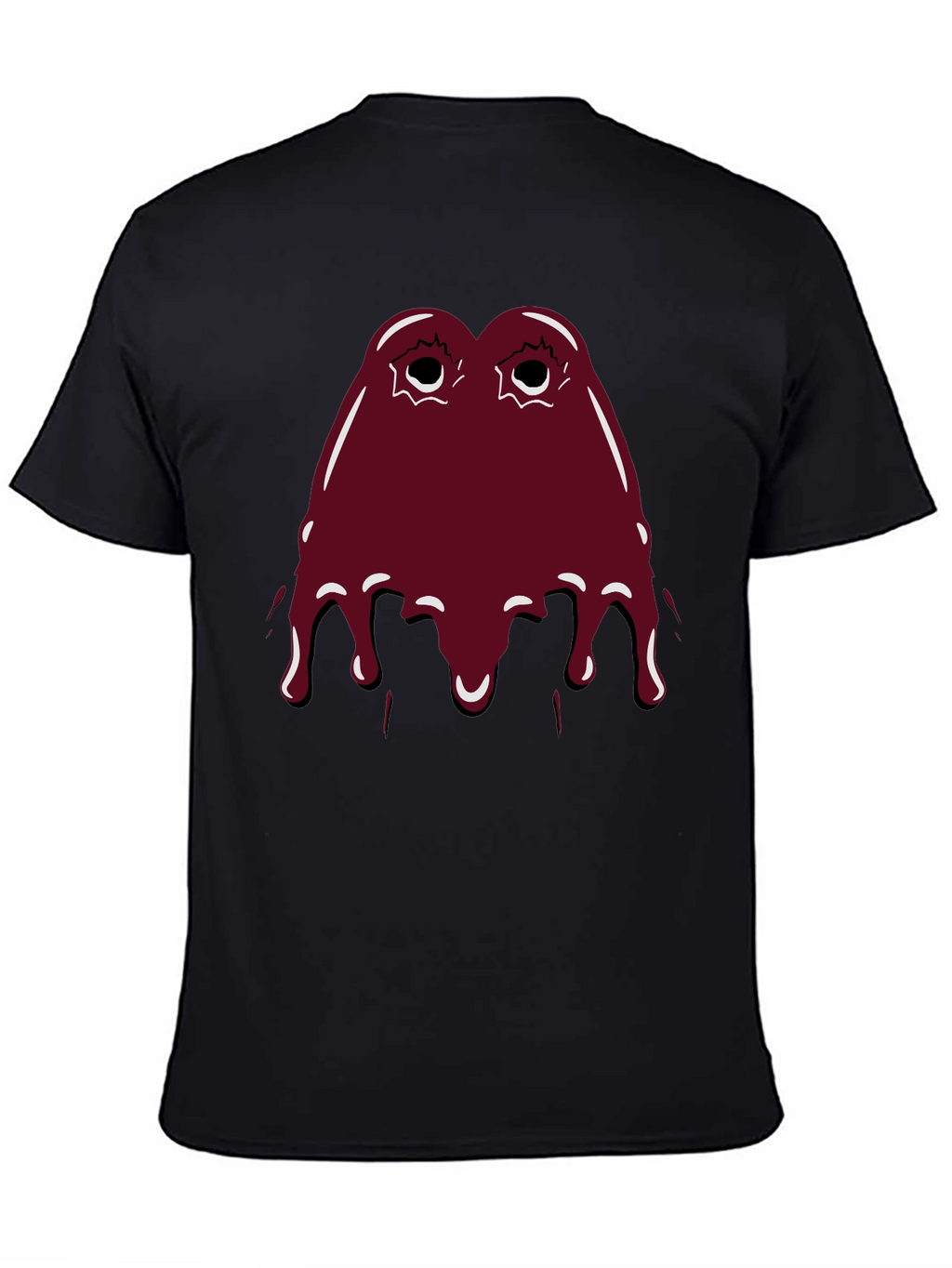 Maroon Slime Graphic Black T-Shirt