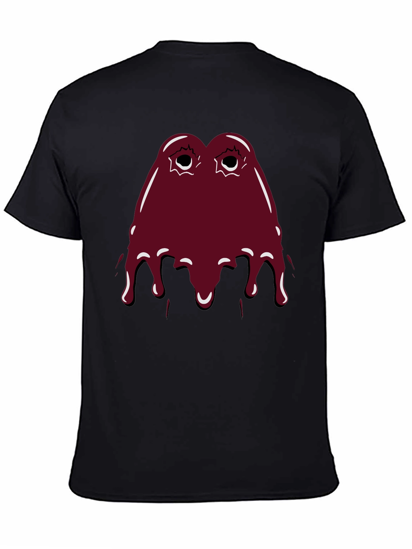 Maroon Slime Graphic Black T-Shirt