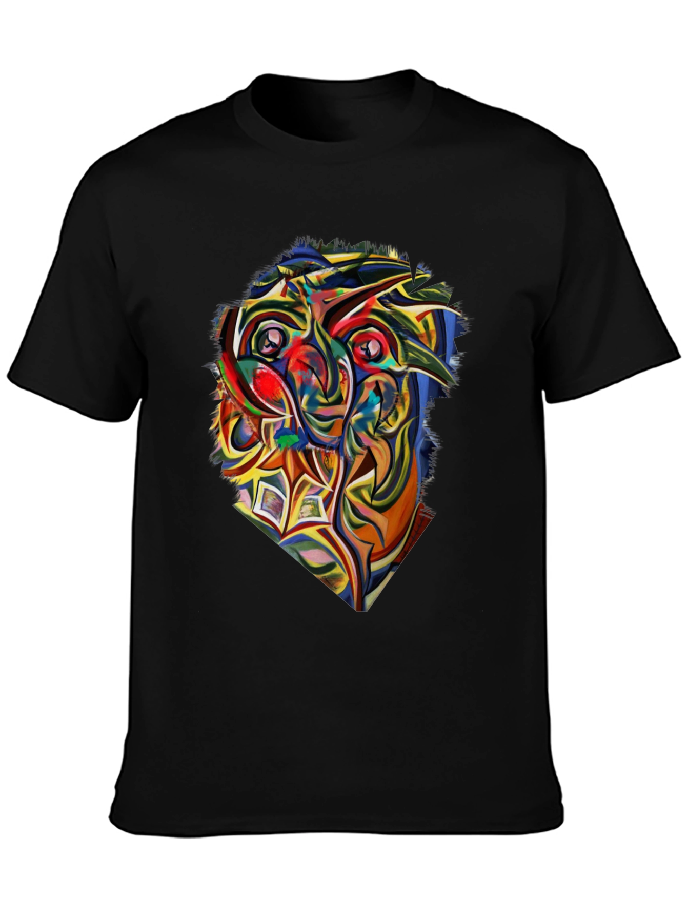 Abstract Owl Graphic Tee - Mens Black T-Shirt