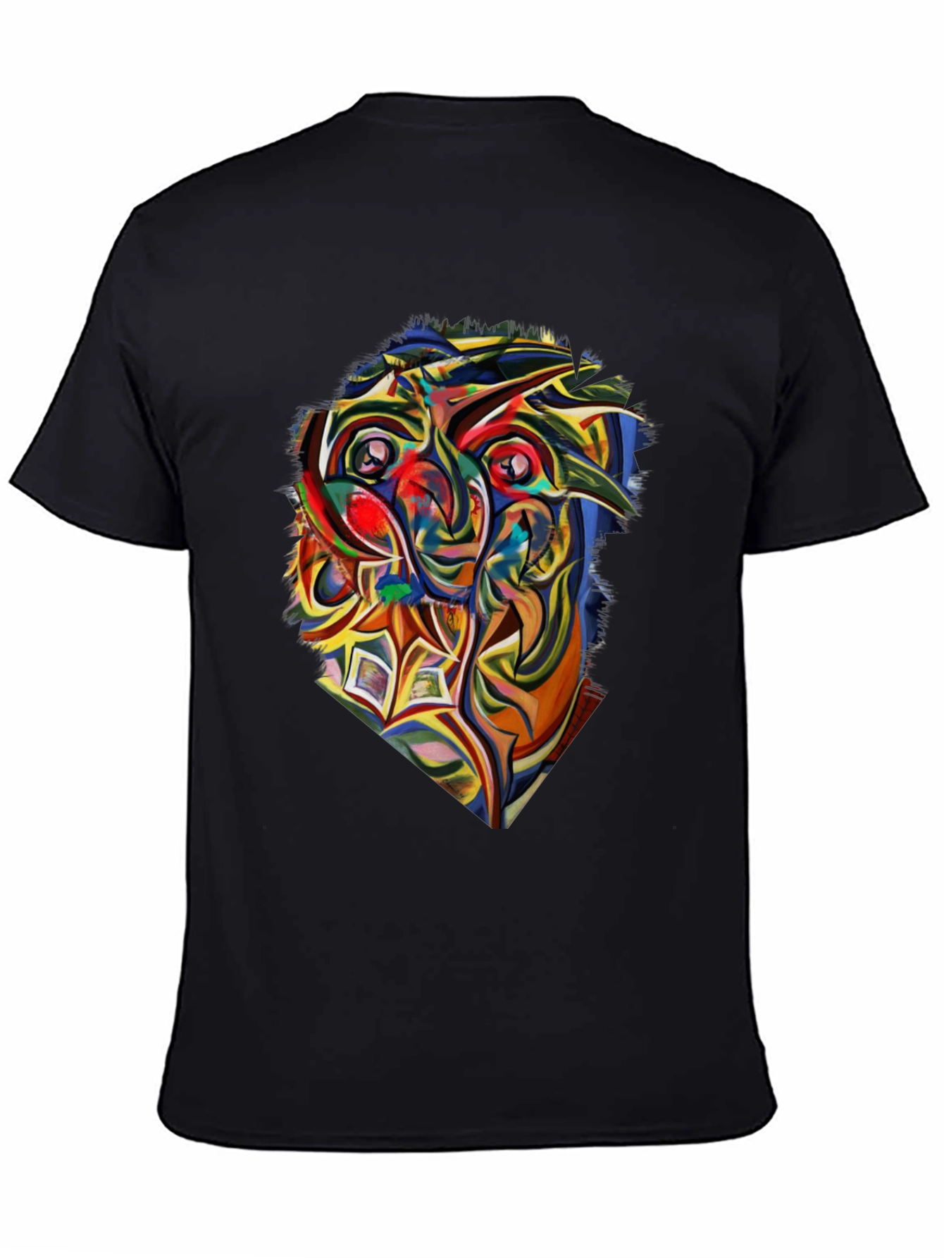 Abstract Owl Graphic Tee - Mens Black T-Shirt