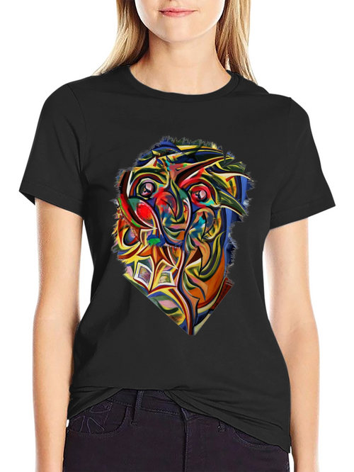 Abstract Owl Graphic Tee - Mens Black T-Shirt