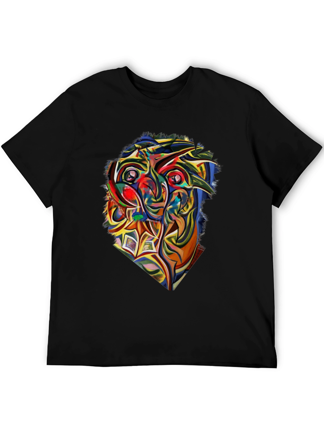 Abstract Owl Graphic Tee - Mens Black T-Shirt