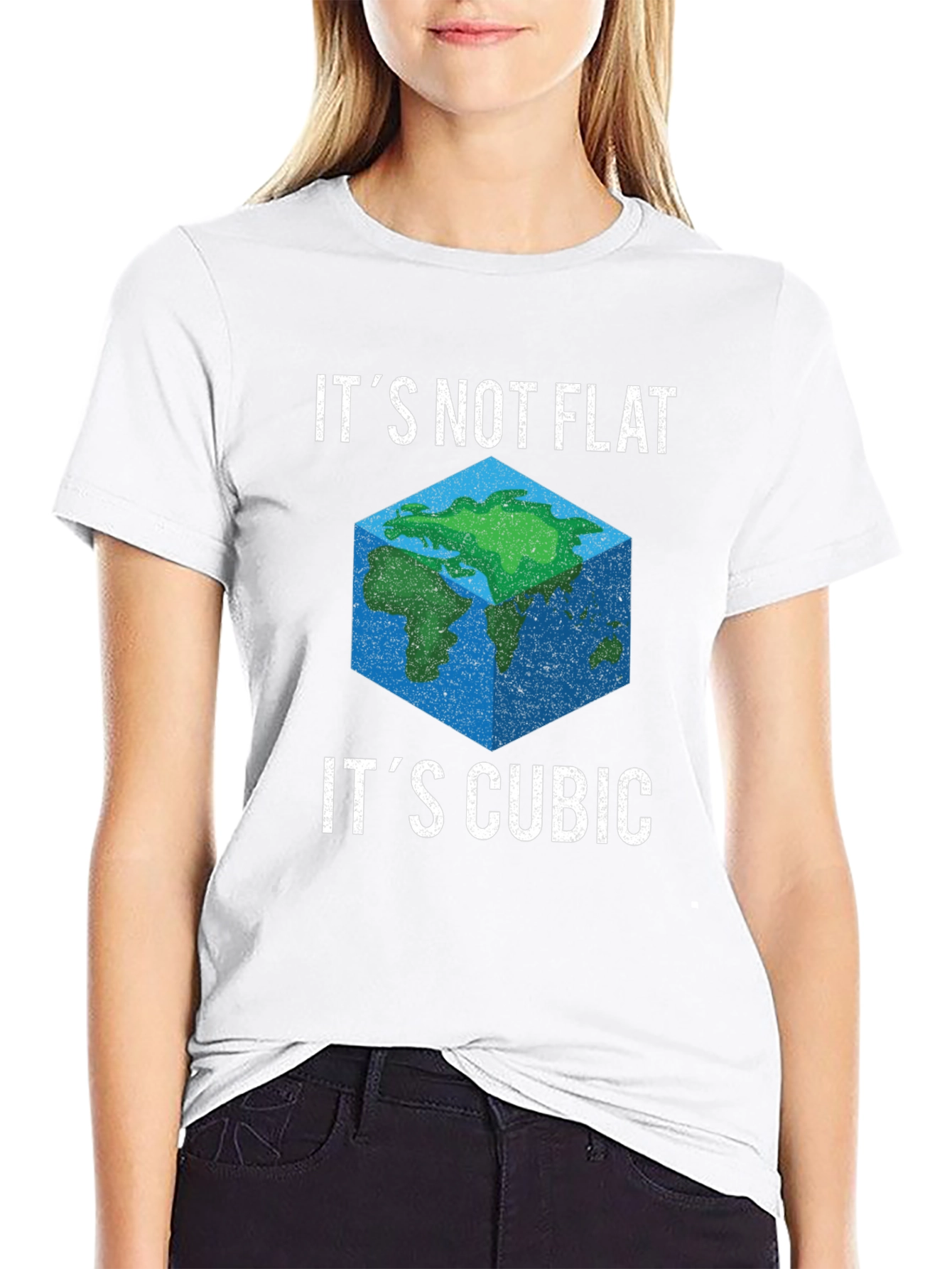 Cubic Earth Funny Graphic T-Shirt