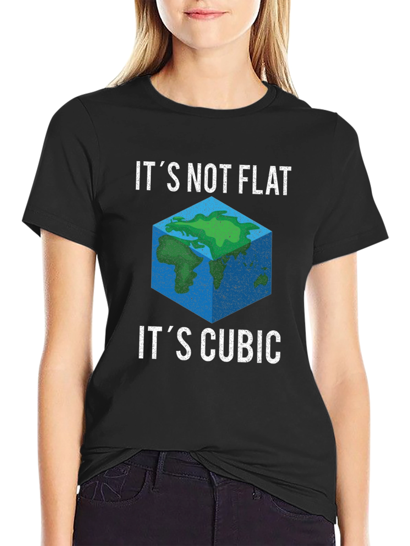 Cubic Earth Funny Graphic T-Shirt