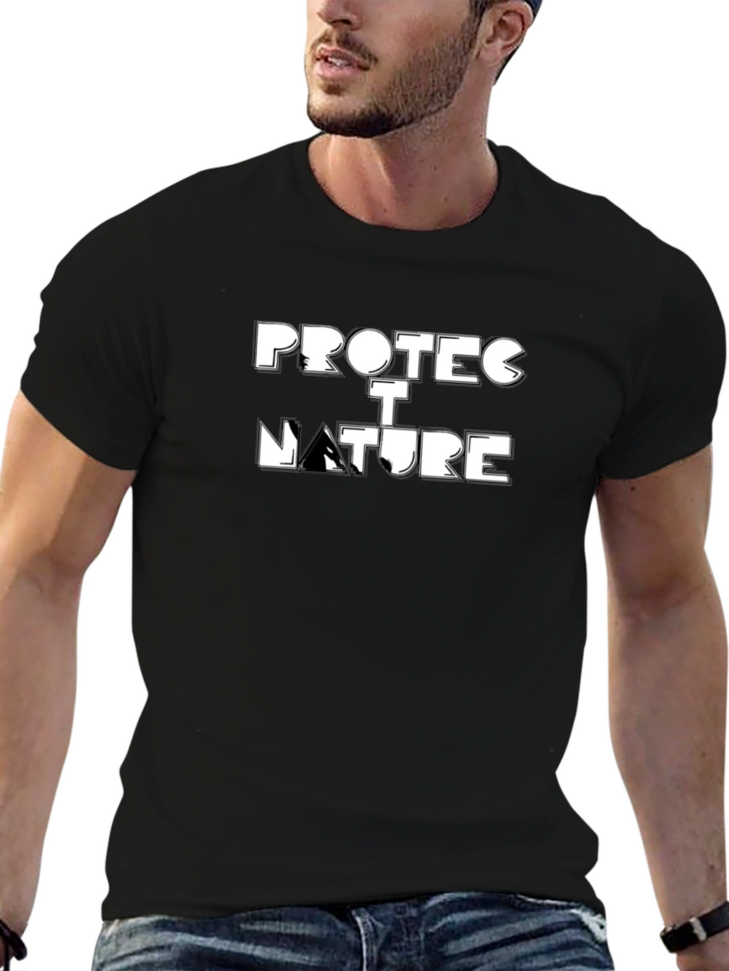 Protect Nature Graphic Tee - Black Casual Shirt