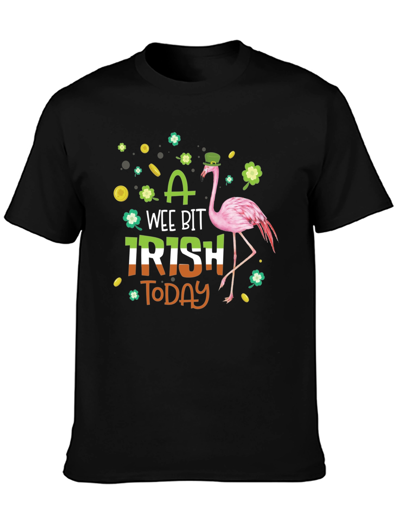 A Wee Bit Irish Today Flamingo St. Patricks Day T-Shirt