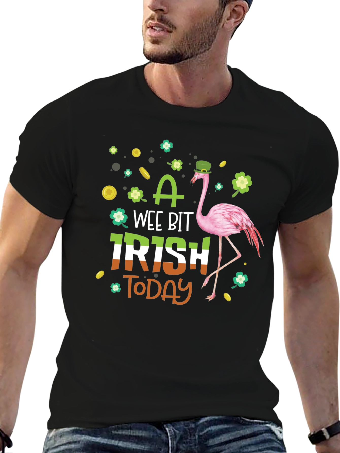 A Wee Bit Irish Today Flamingo St. Patricks Day T-Shirt