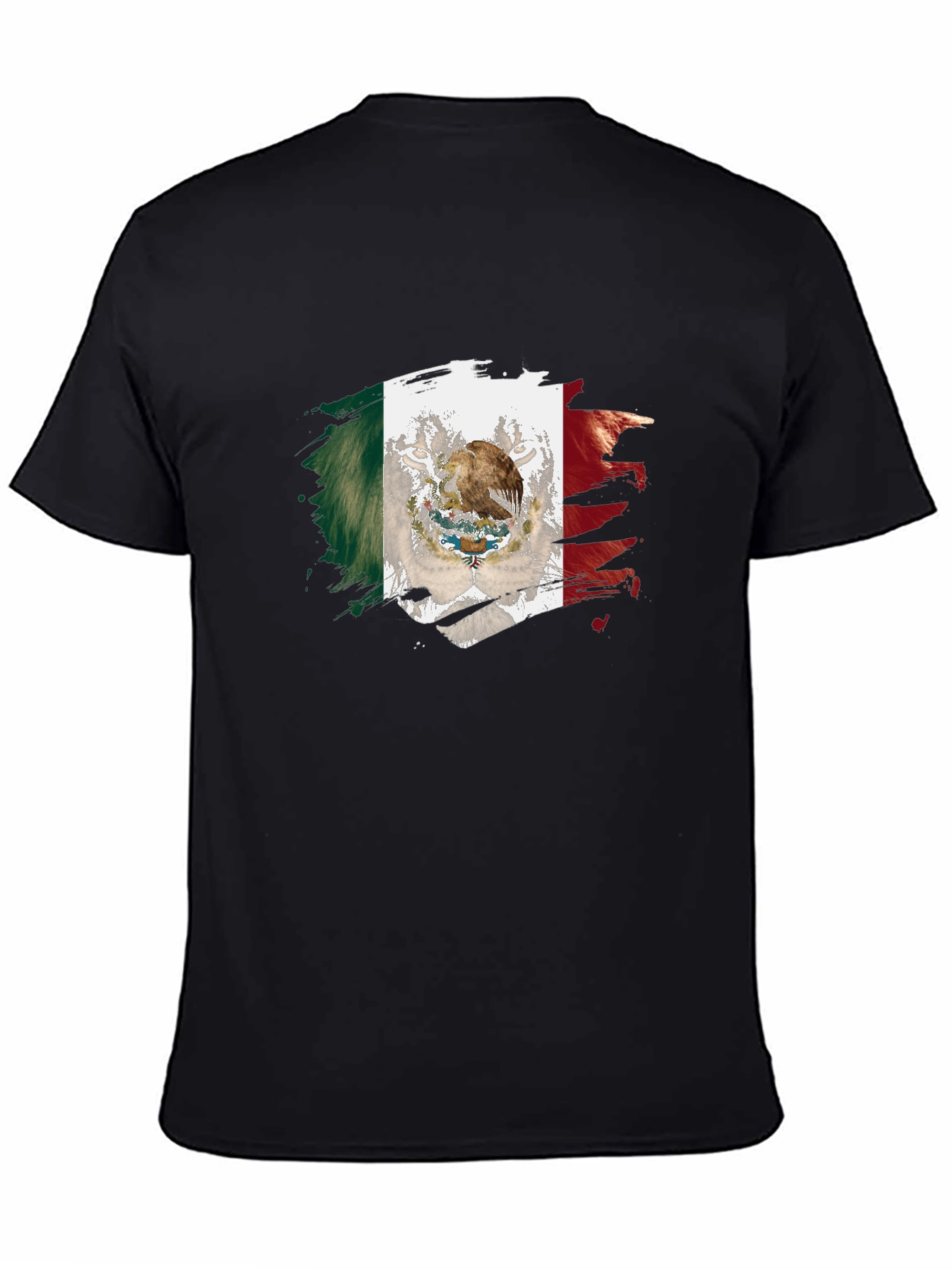 Mexico Flag Graphic Tee - Mens Black T-Shirt