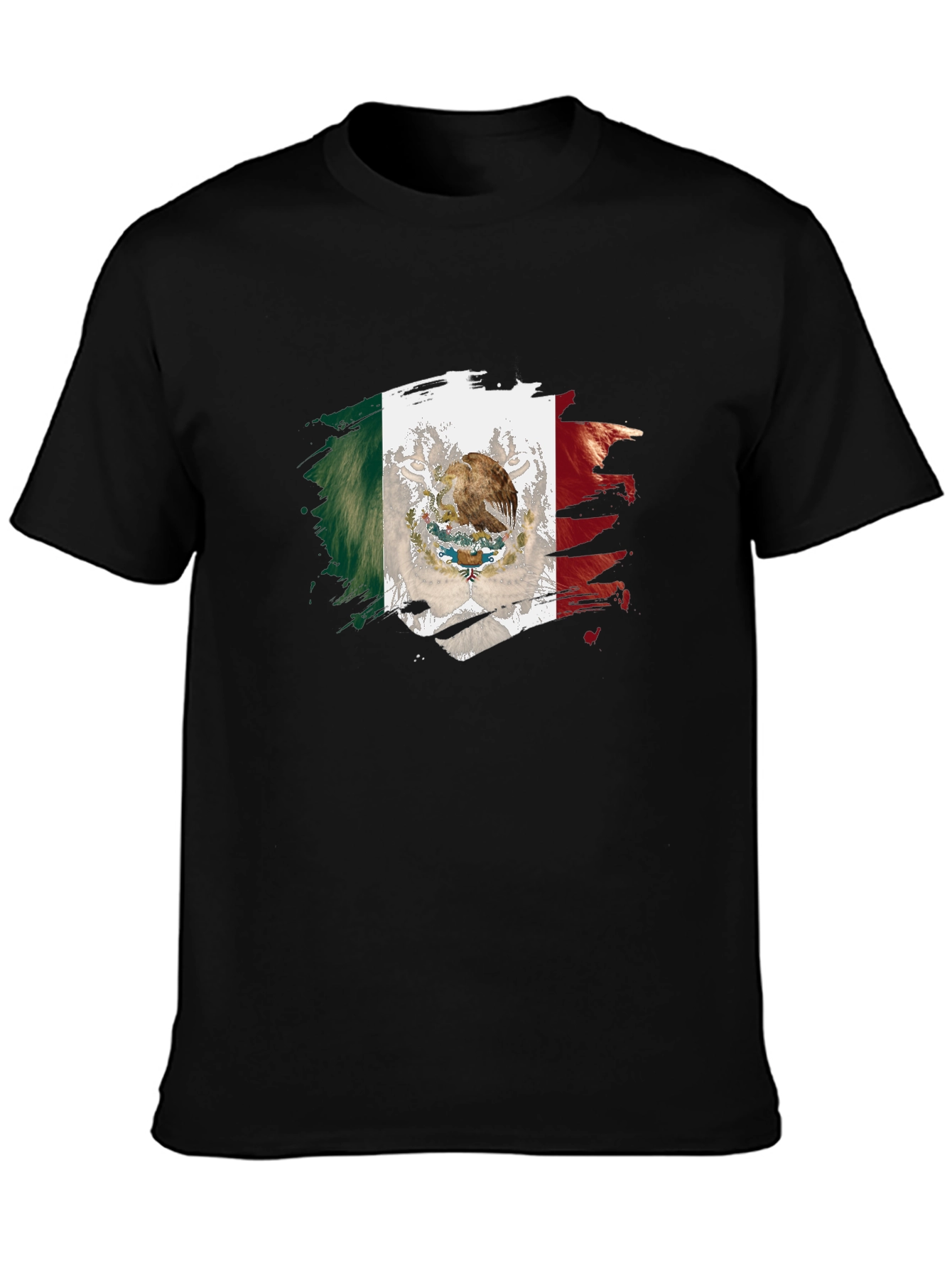 Mexico Flag Graphic Tee - Mens Black T-Shirt