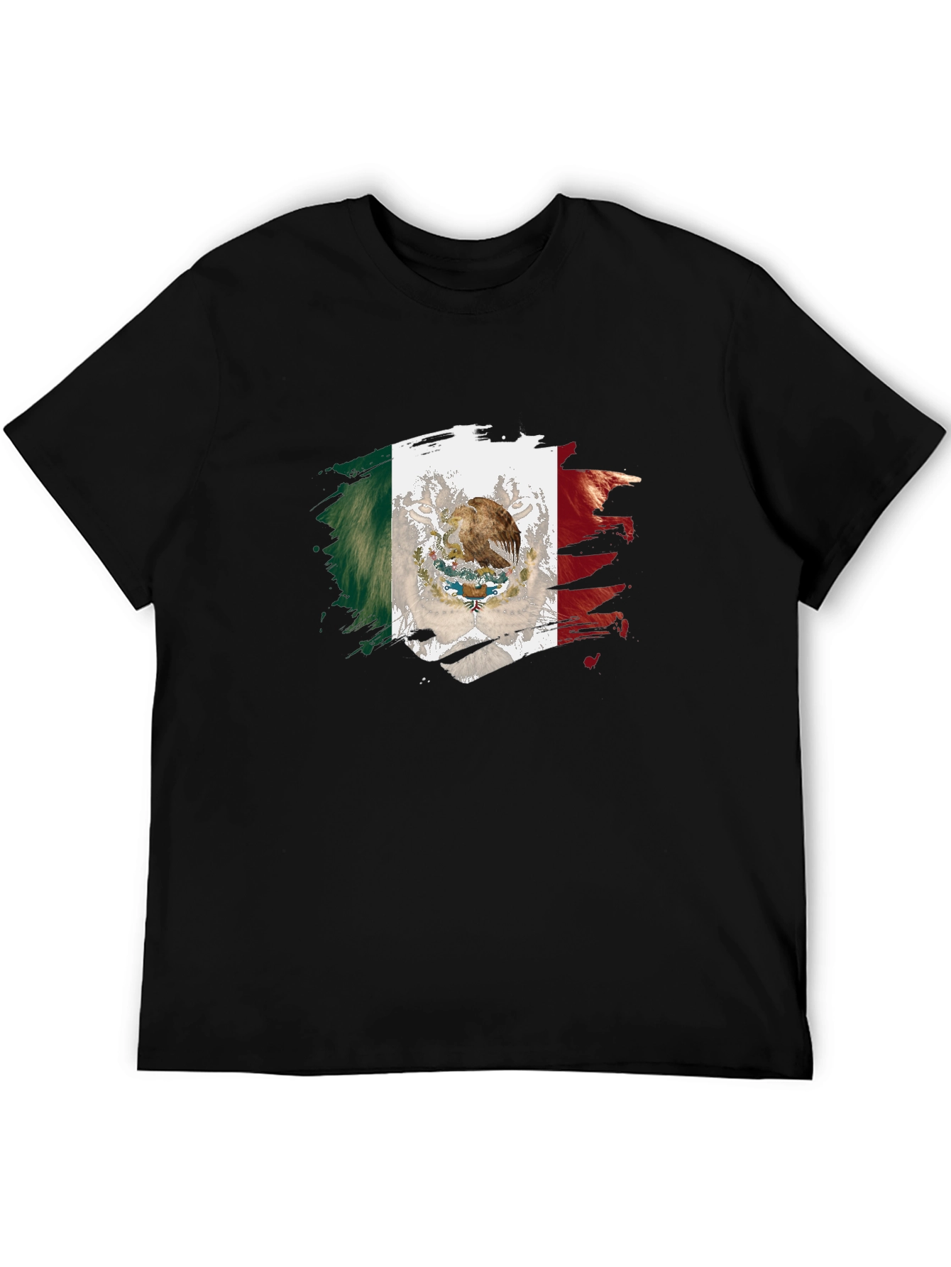 Mexico Flag Graphic Tee - Mens Black T-Shirt