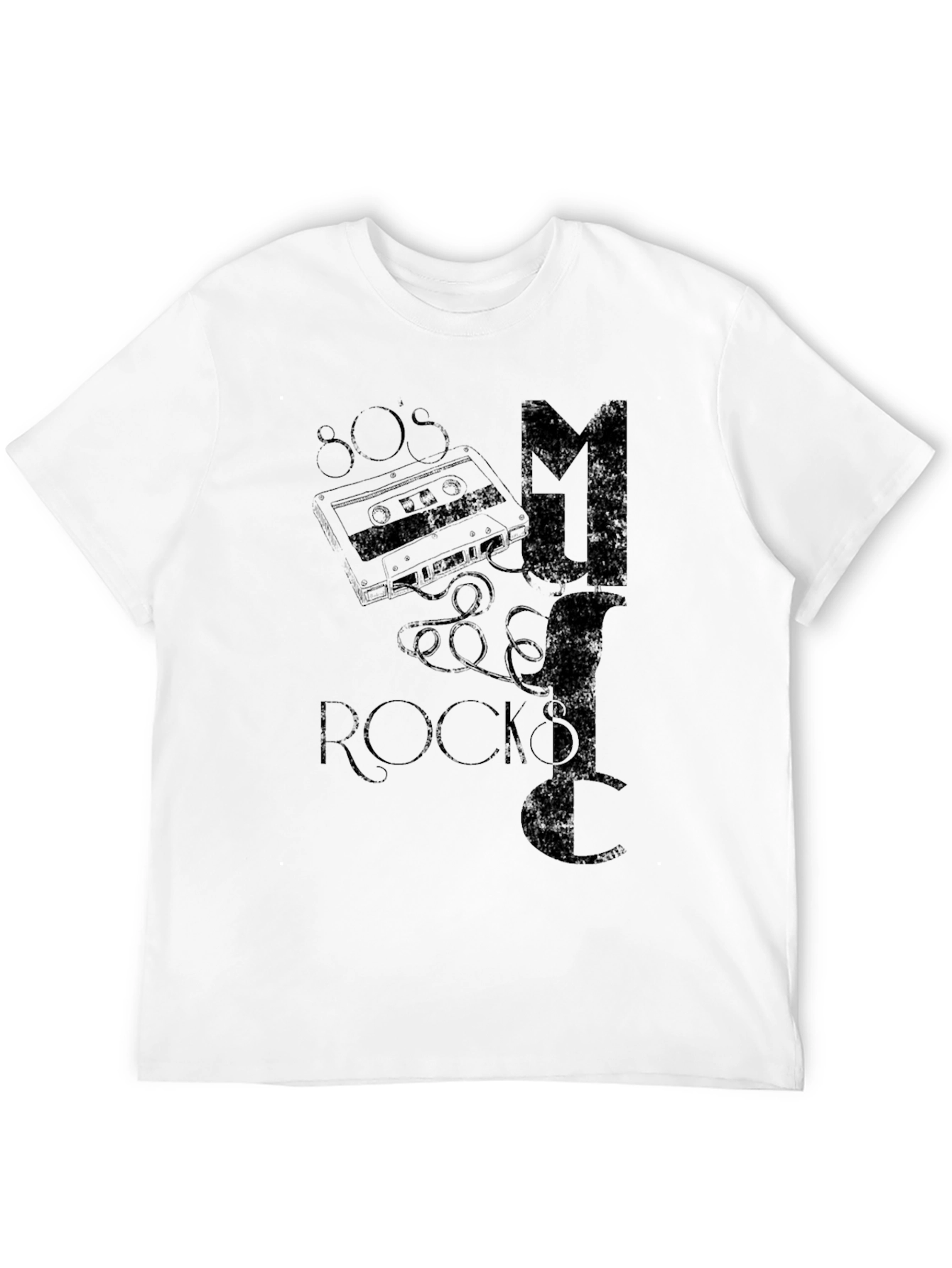 80s Music Rocks Black T-Shirt