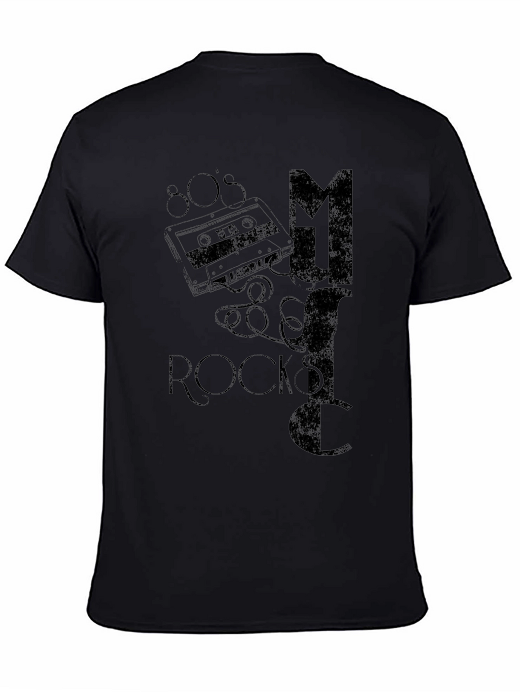 80s Music Rocks Black T-Shirt