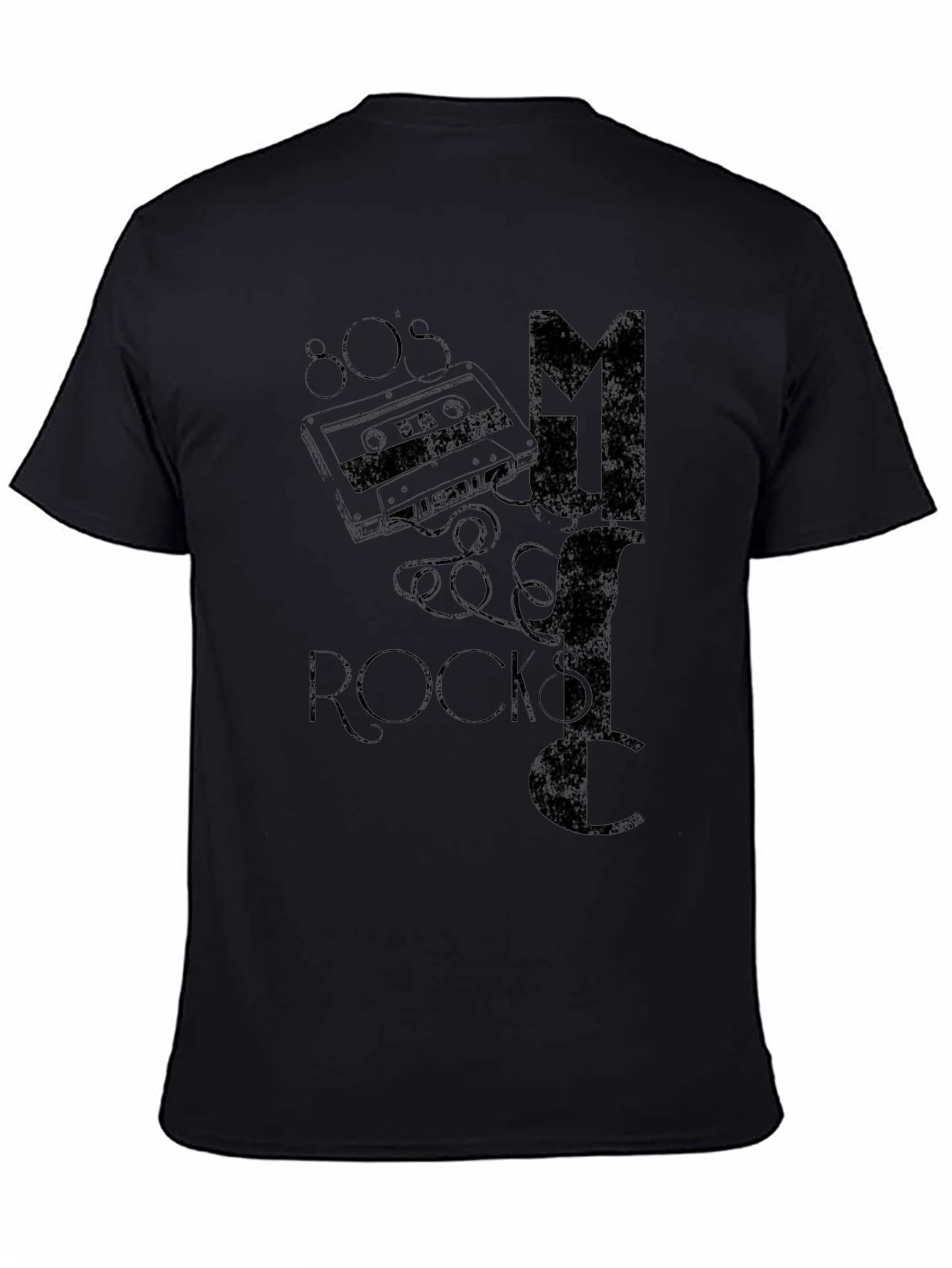 80s Music Rocks Black T-Shirt