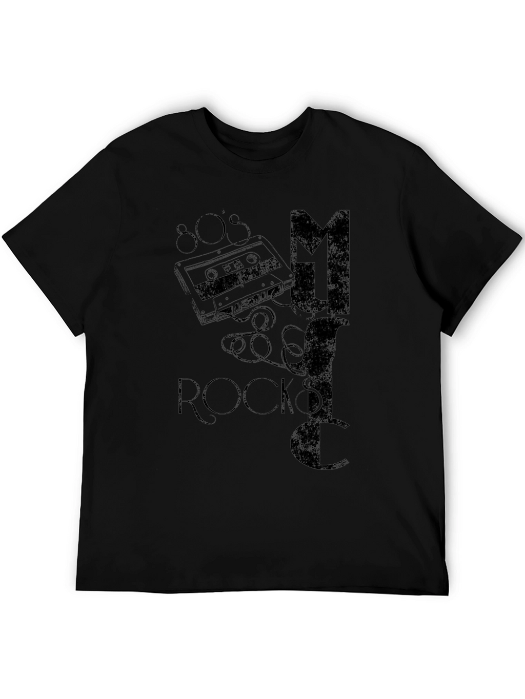 80s Music Rocks Black T-Shirt
