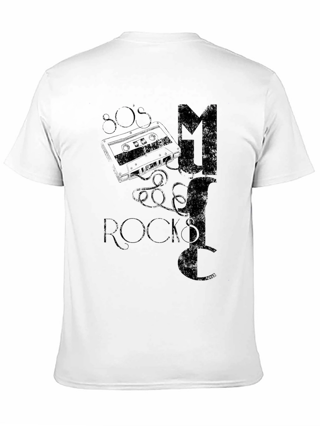 80s Music Rocks Black T-Shirt