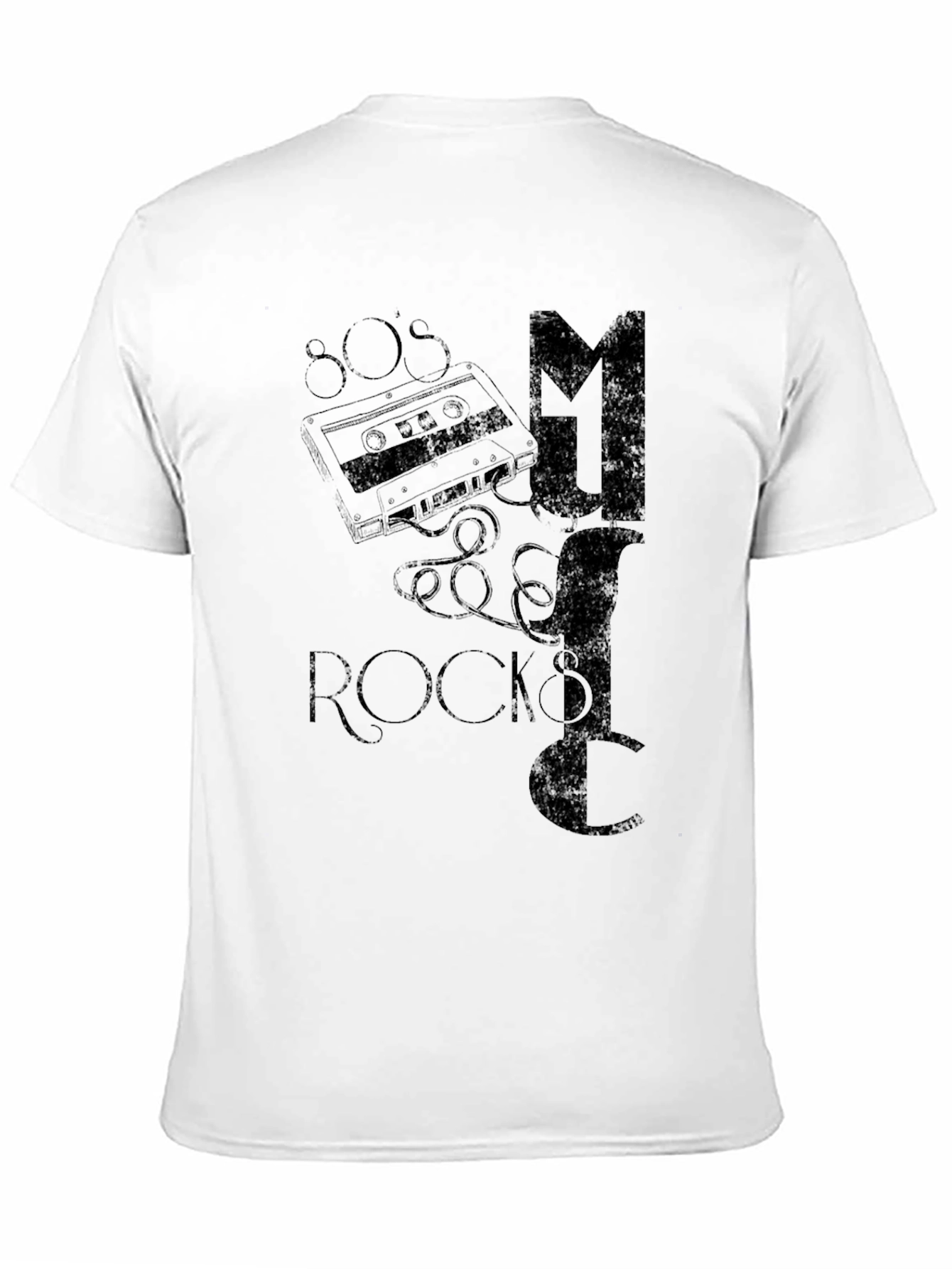 80s Music Rocks Black T-Shirt