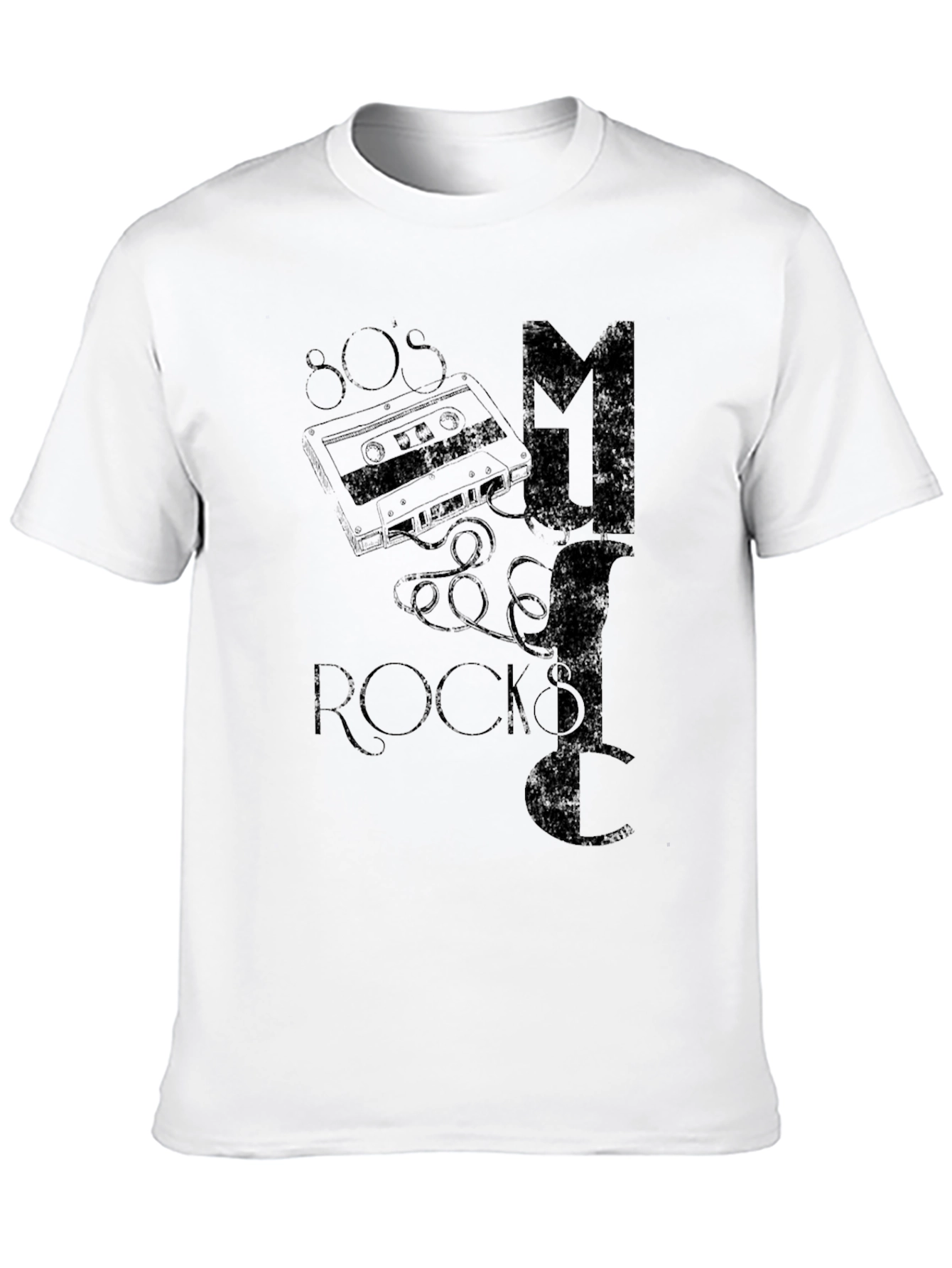 80s Music Rocks Black T-Shirt