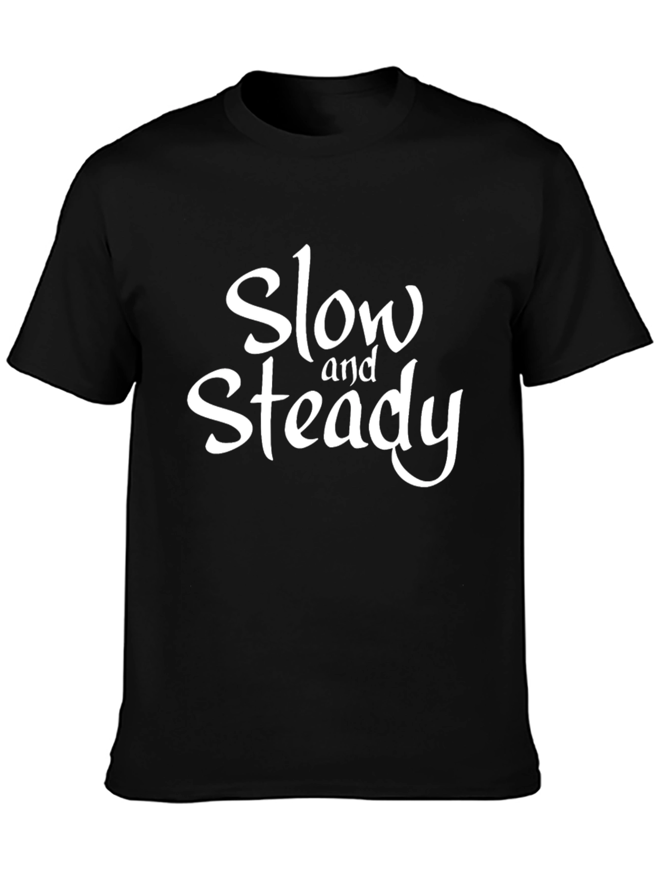 Slow and Steady Graphic T-Shirt - Casual Black Tee