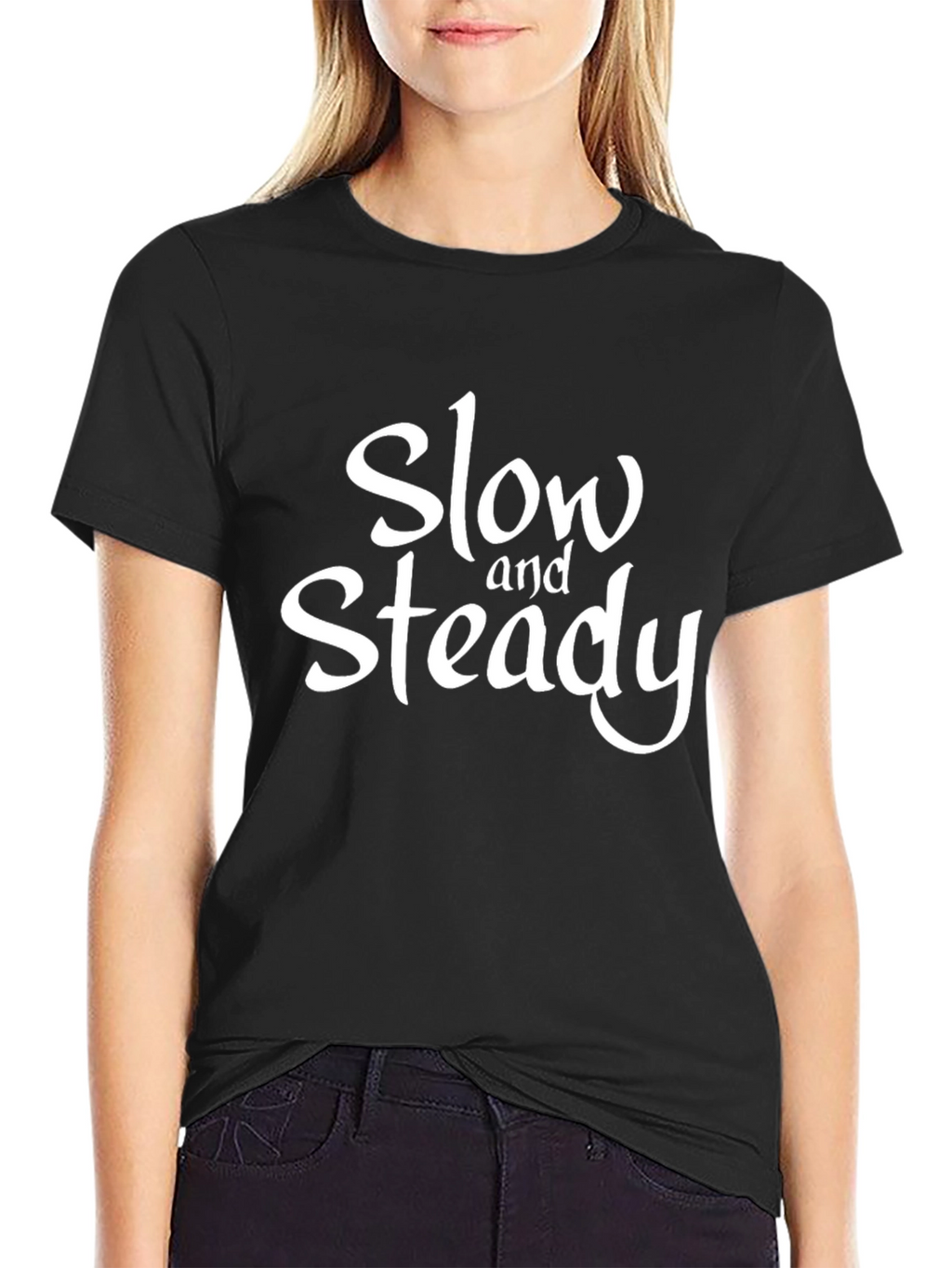 Slow and Steady Graphic T-Shirt - Casual Black Tee
