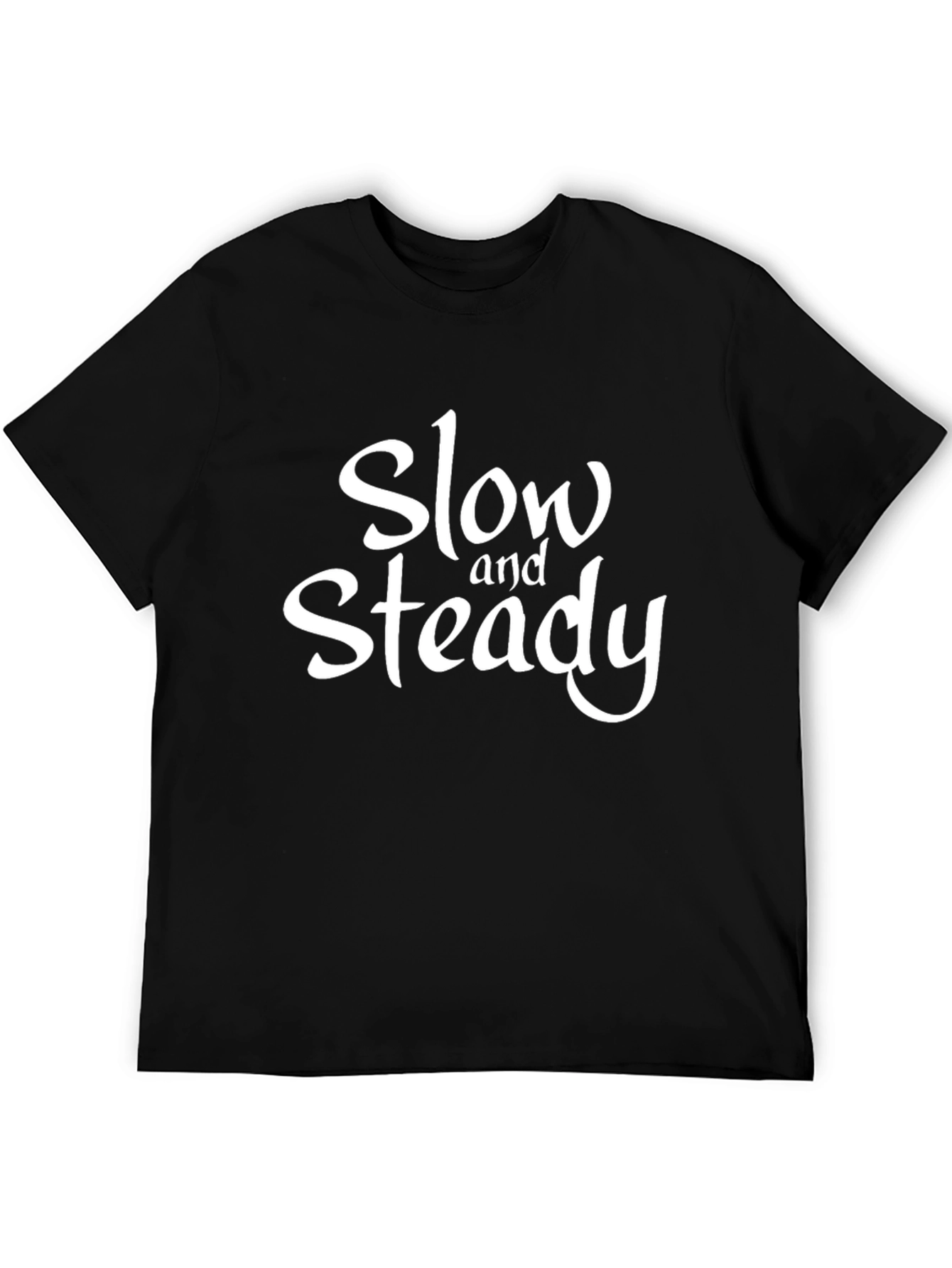 Slow and Steady Graphic T-Shirt - Casual Black Tee