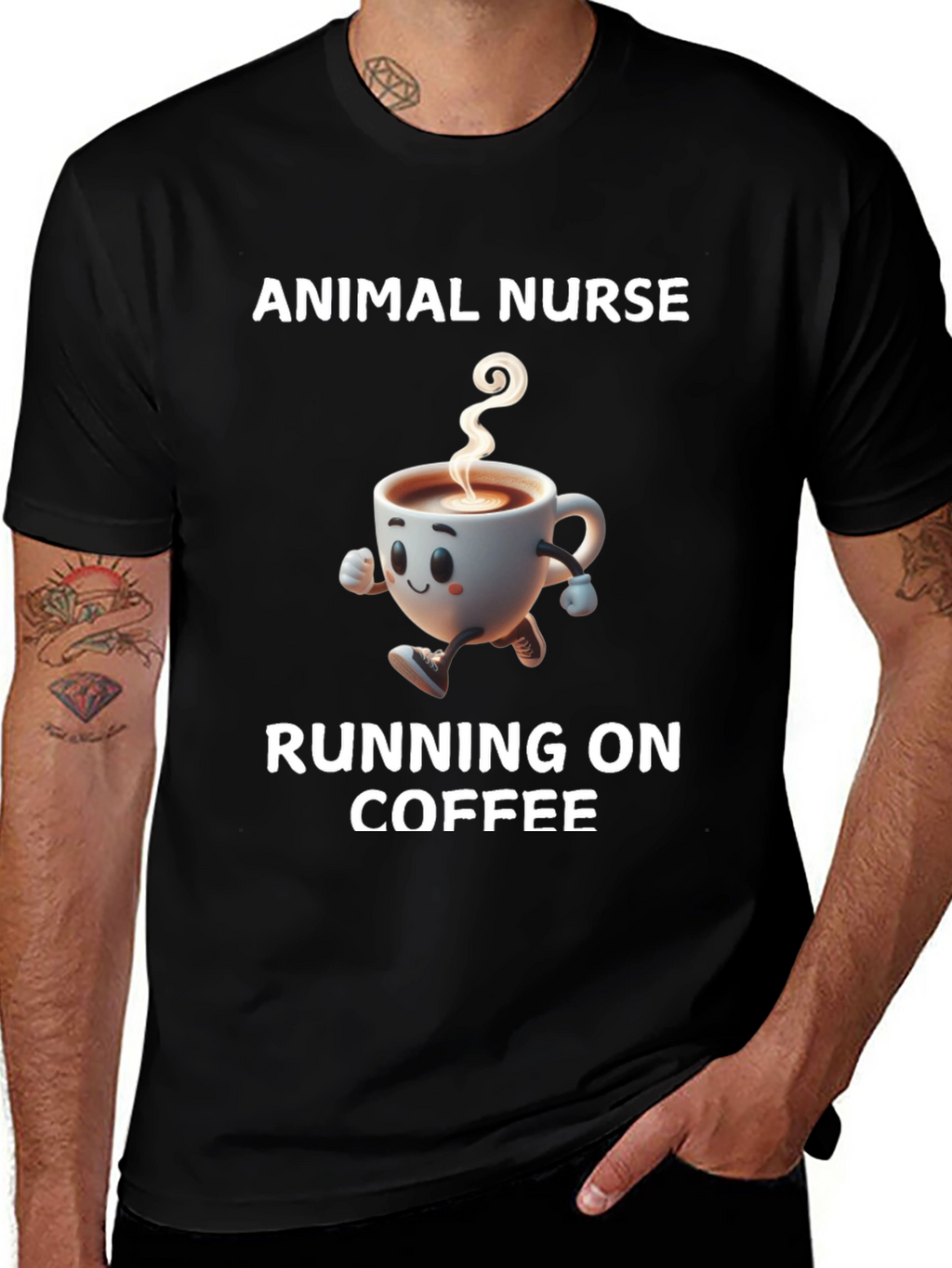 Animal Nurse Running on Coffee T-Shirt