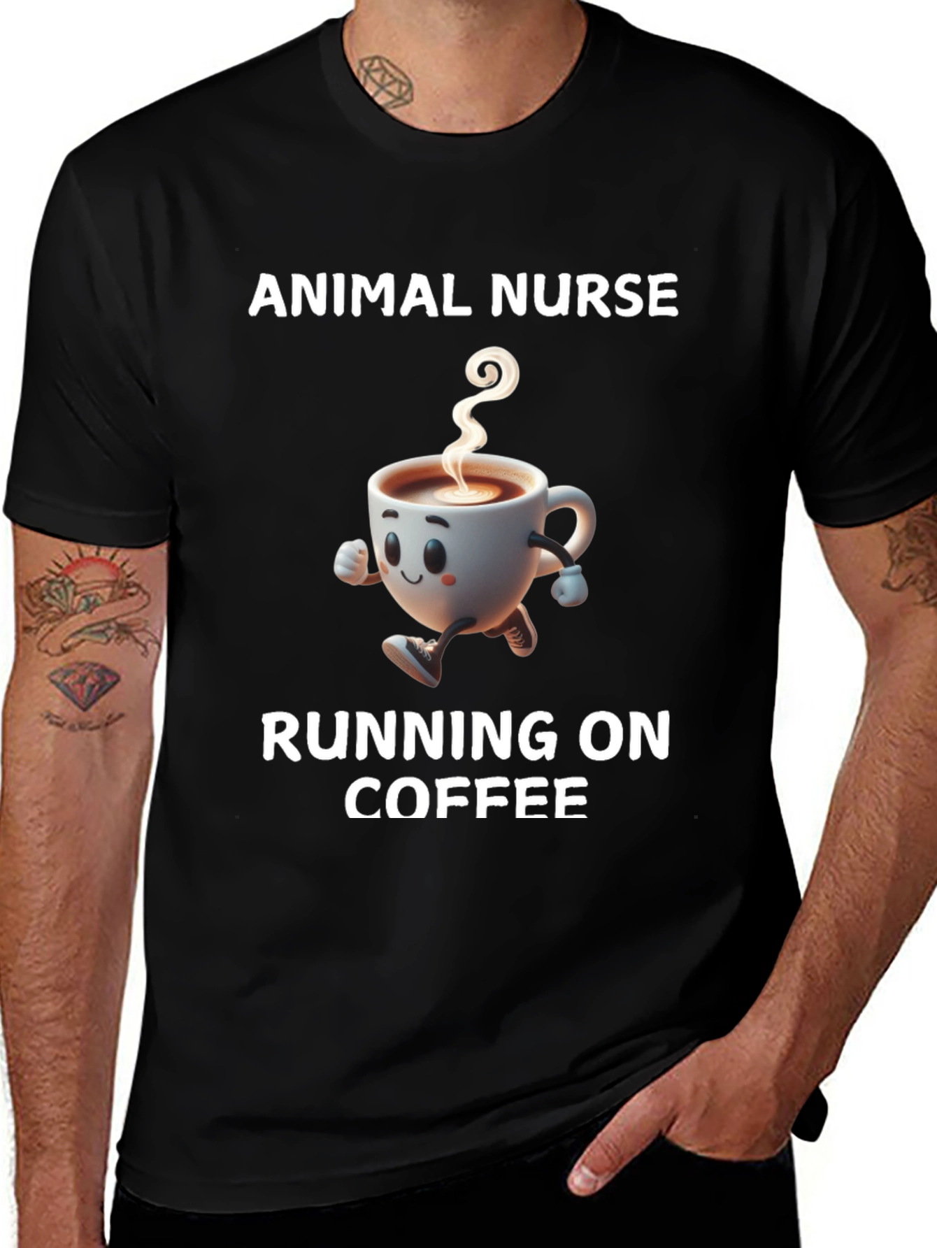 Animal Nurse Running on Coffee T-Shirt
