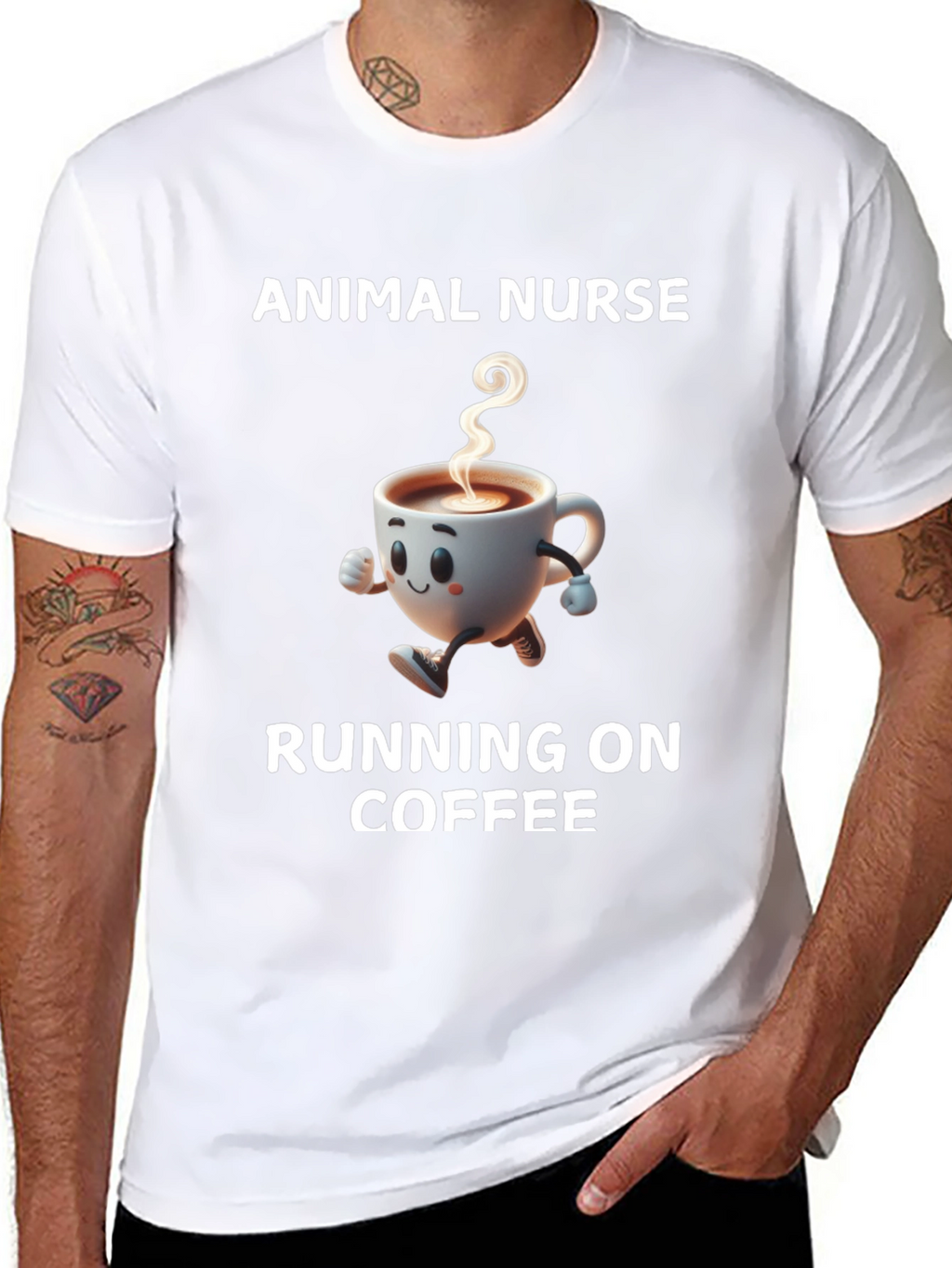 Animal Nurse Running on Coffee T-Shirt