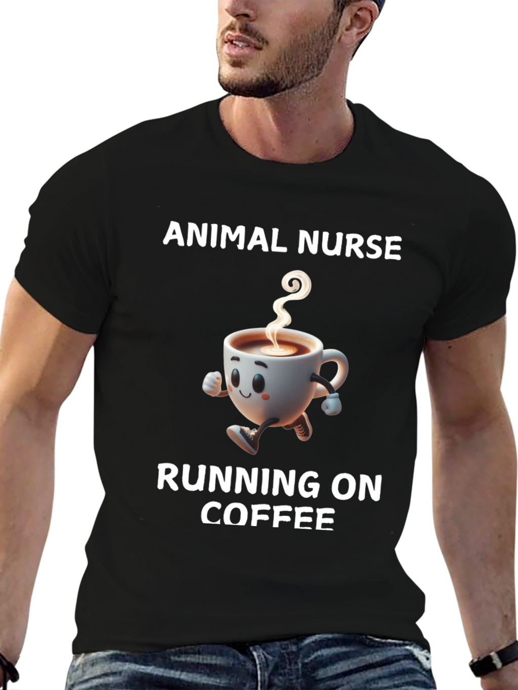 Animal Nurse Running on Coffee T-Shirt