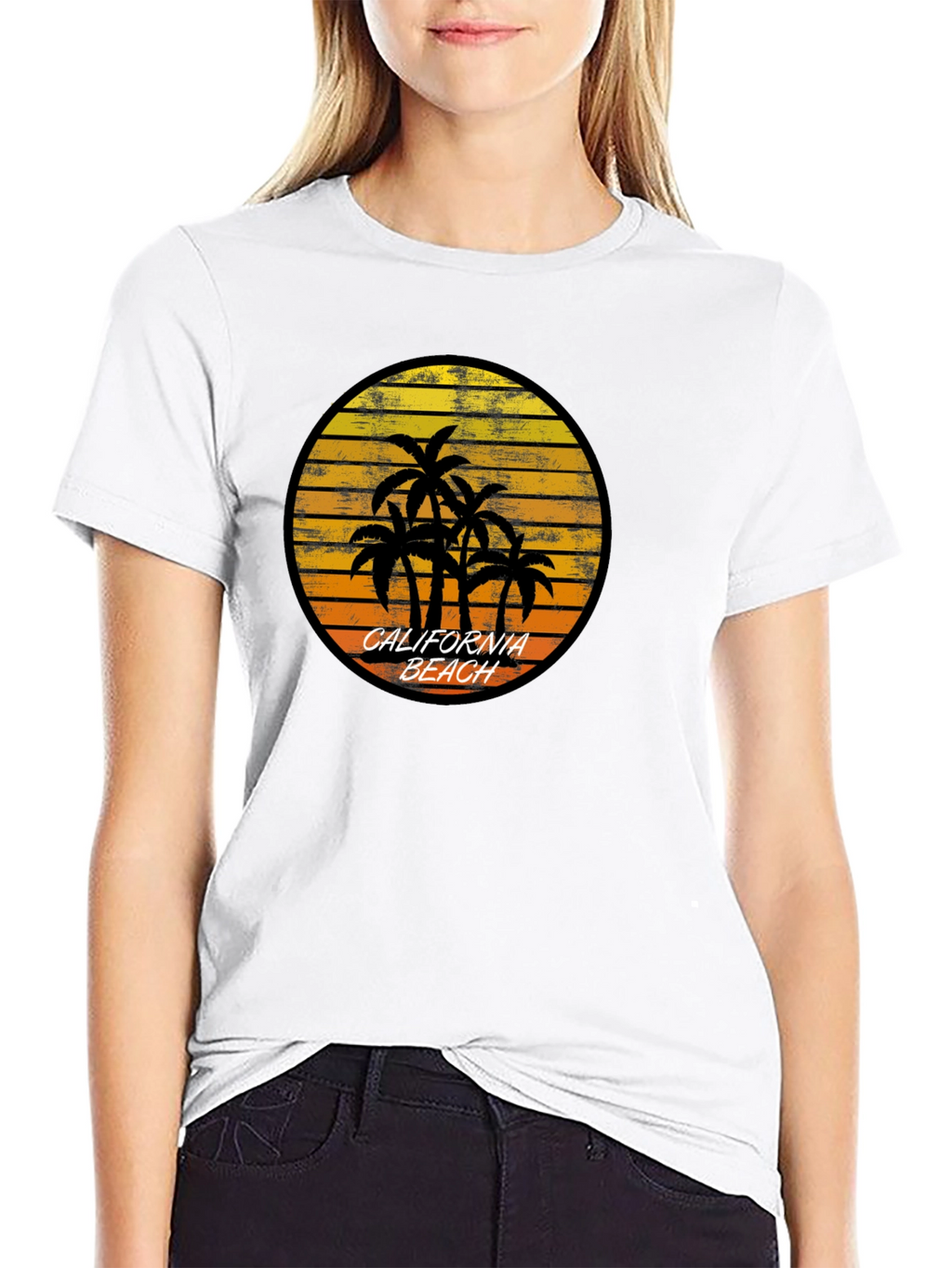California Beach Palm Tree Graphic T-Shirt