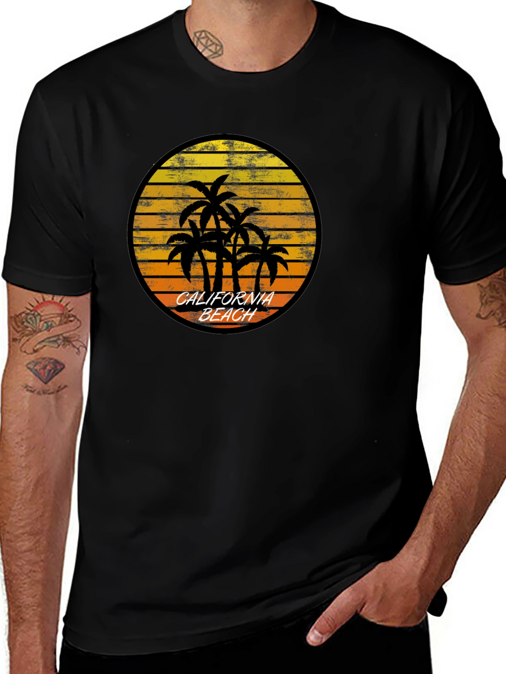 California Beach Palm Tree Graphic T-Shirt