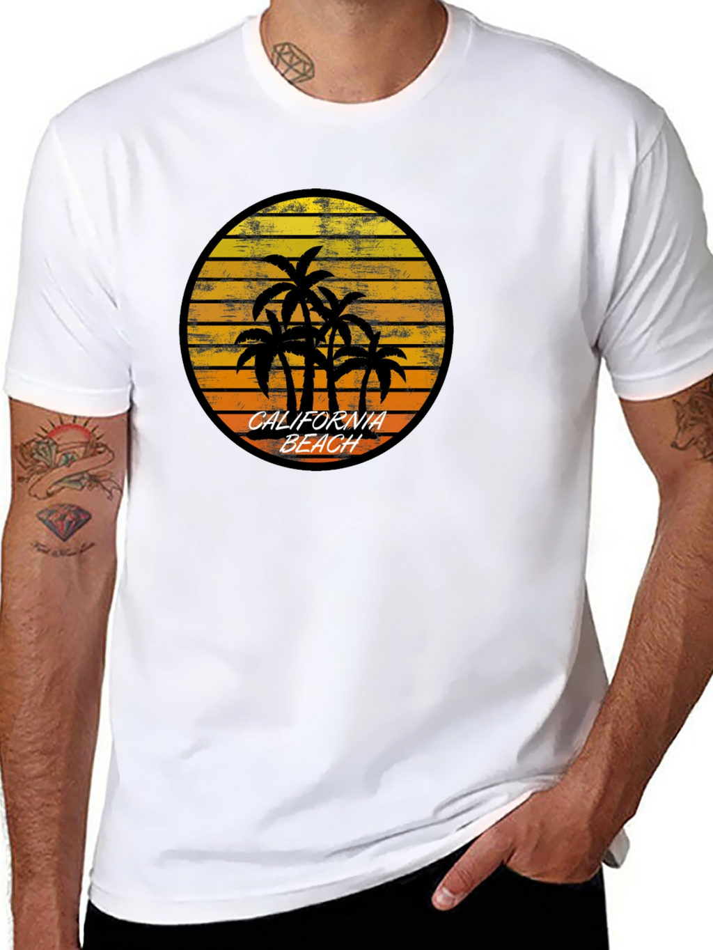 California Beach Palm Tree Graphic T-Shirt