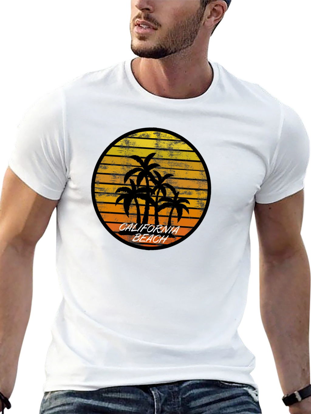 California Beach Palm Tree Graphic T-Shirt