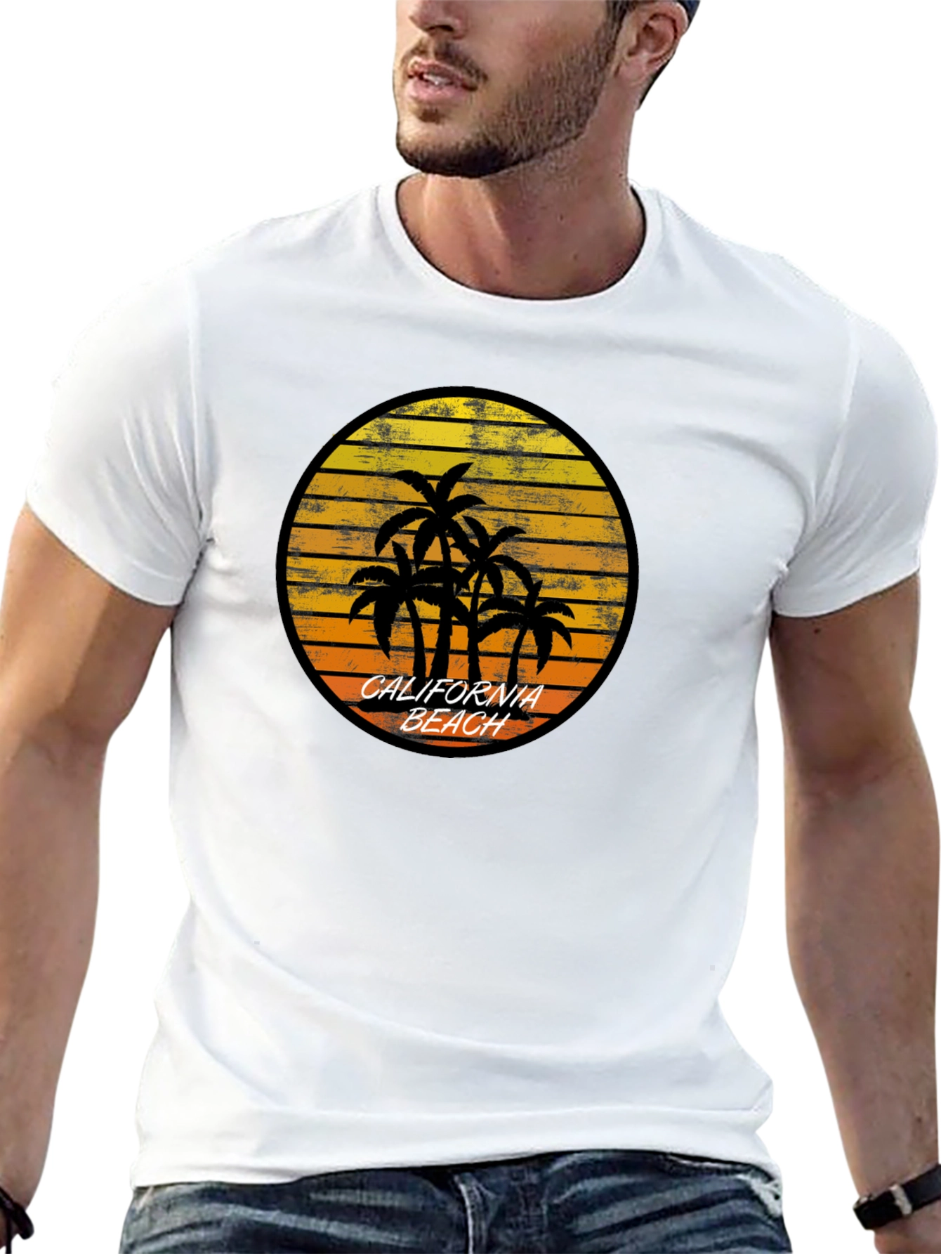 California Beach Palm Tree Graphic T-Shirt